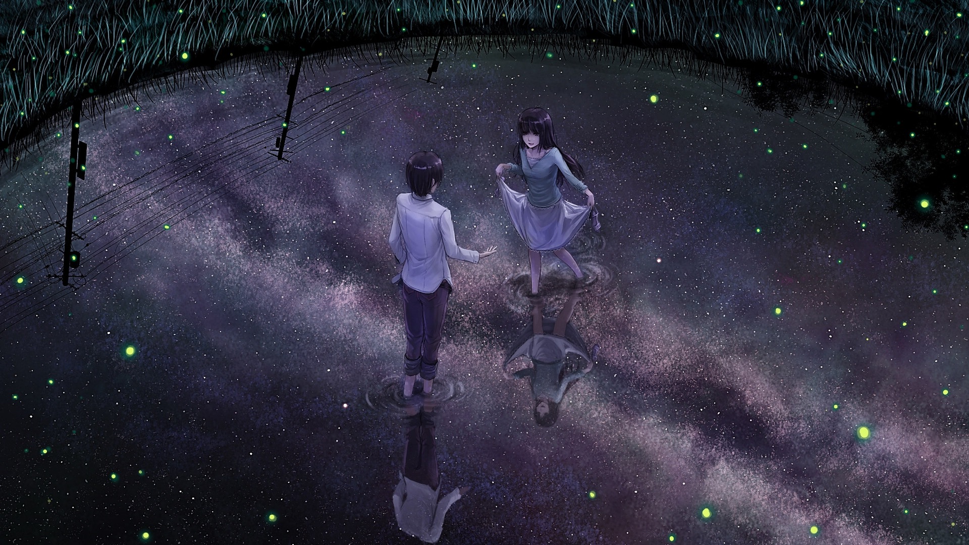 Firefly Summer Beautiful Anime Wallpaper - ทา นา บา ตะ ตํา นาน - HD Wallpaper 