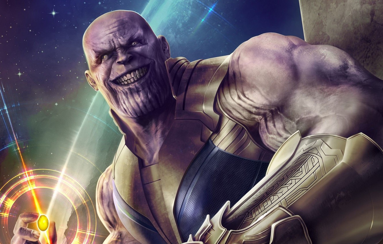 Photo Wallpaper Smile, Smile, Marvel, Villain, Comics, - Download Thanos - HD Wallpaper 