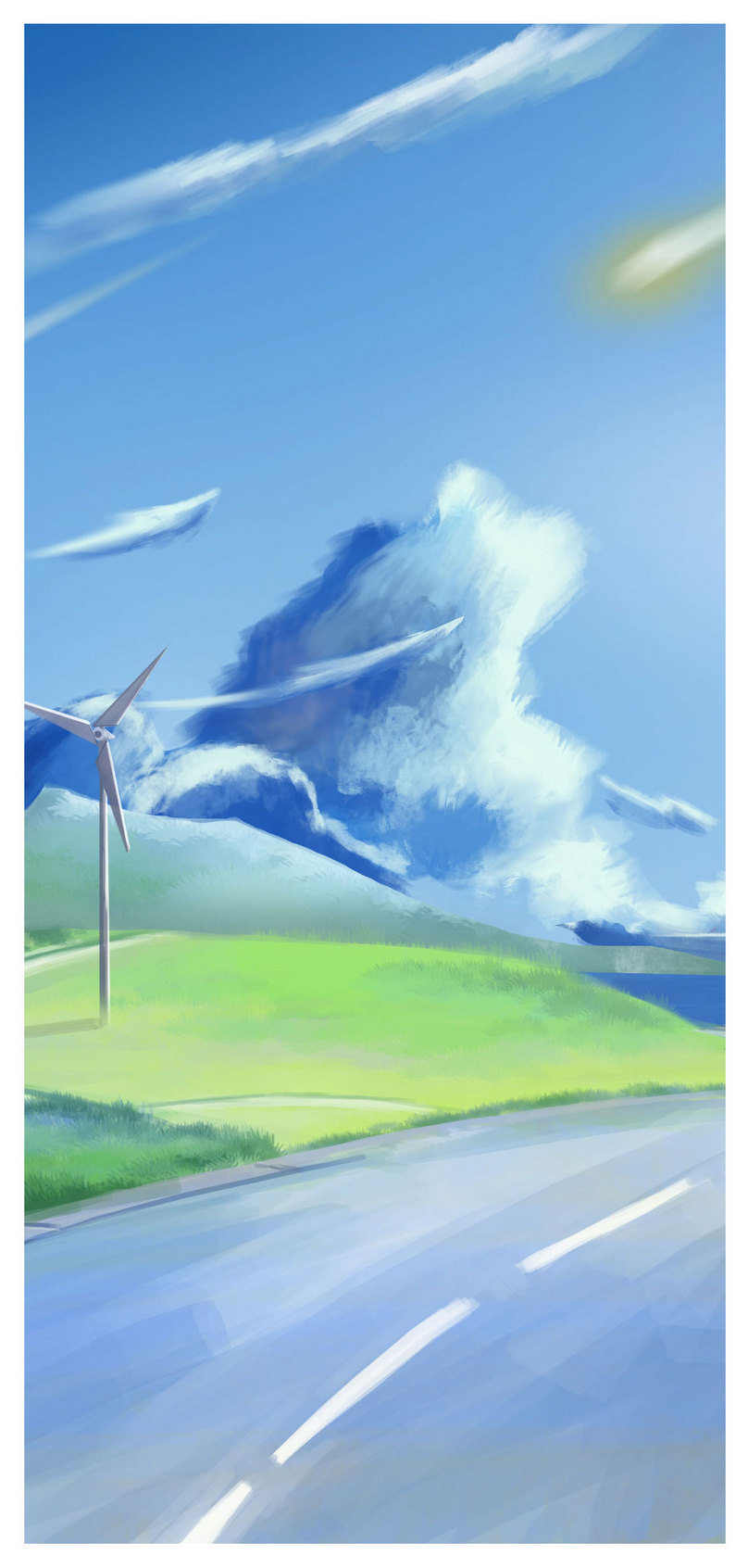 Wallpaper Ponsel Jalan Yang Indah - Wind Turbine - HD Wallpaper 