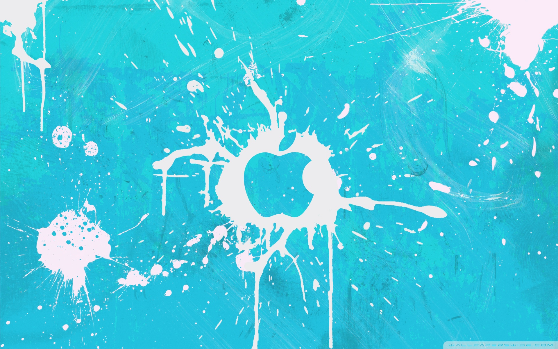 Aqua Blue Apple Background - HD Wallpaper 
