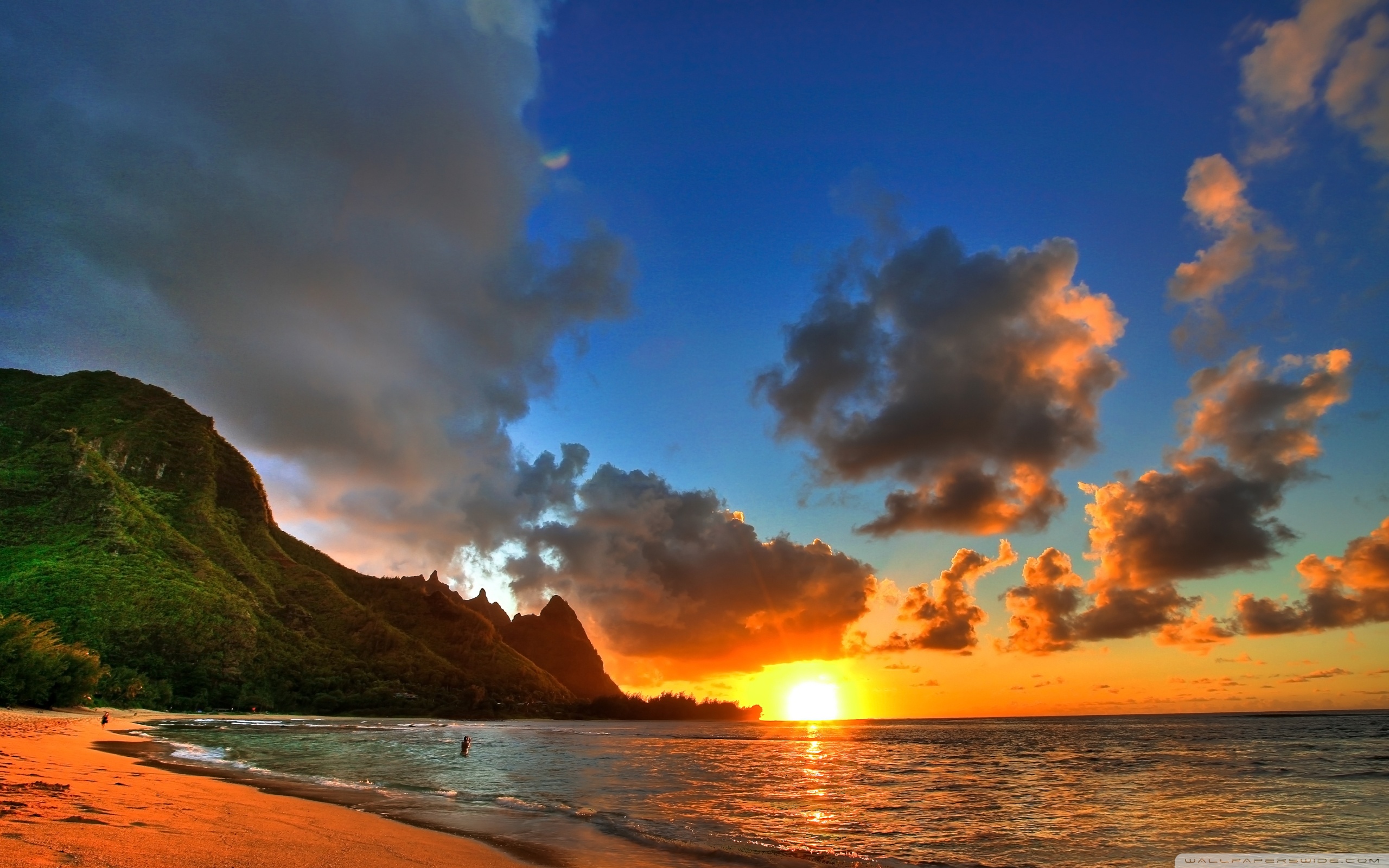 Hawaii Beach At Sunset - HD Wallpaper 