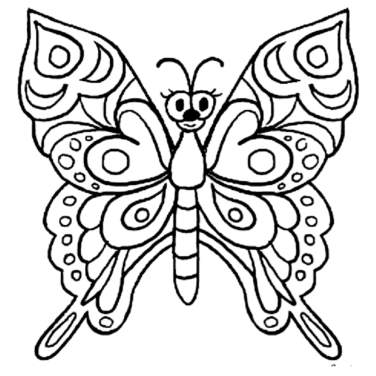 Colours Drawing Wallpaper - Butterfly Picture To Colour - HD Wallpaper 