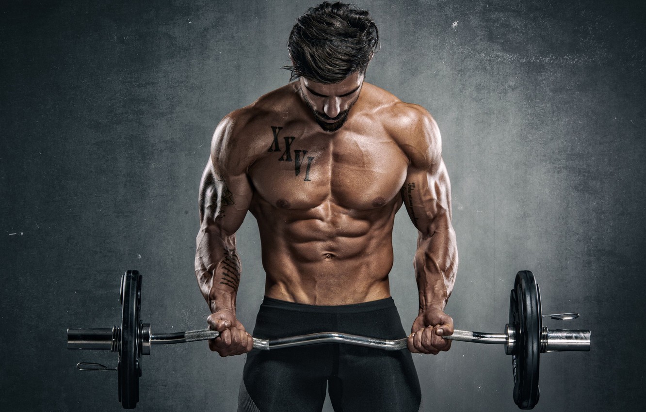 Photo Wallpaper Pose, Muscle, Muscle, Rod, Press, Athlete, - Athlete Gym - HD Wallpaper 