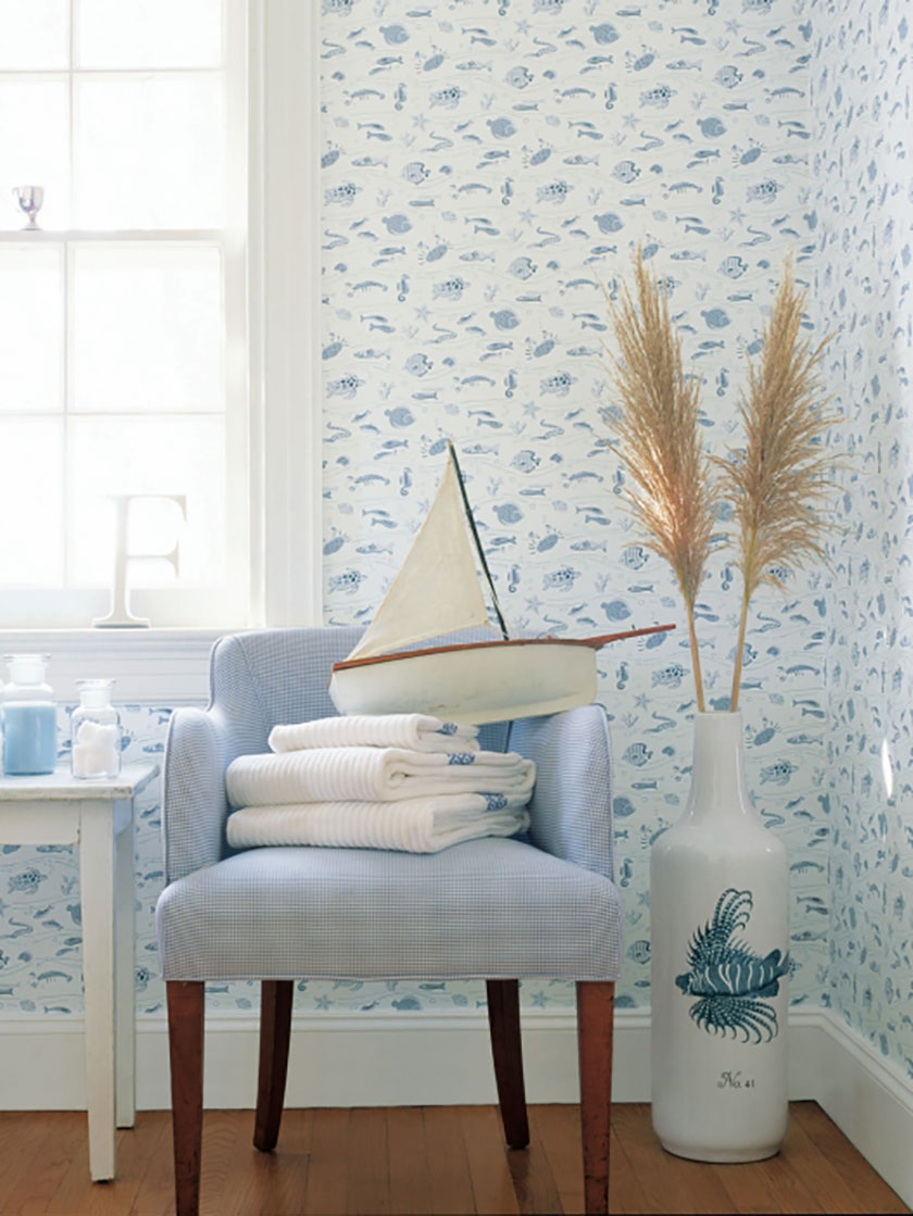 Thibaut Something Fishy Wallpaper - T6720 Thibaut - HD Wallpaper 