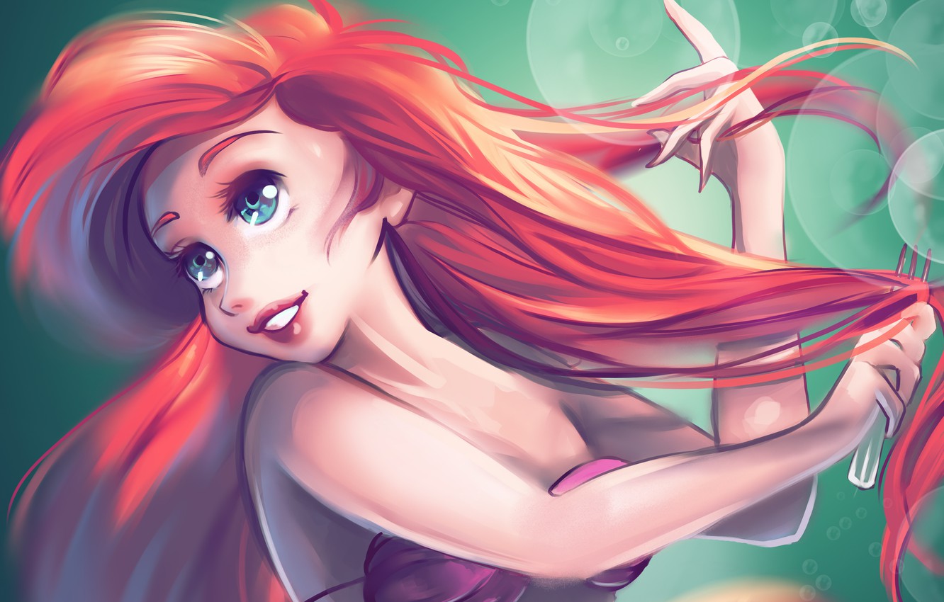 Photo Wallpaper Ariel, The Little Mermaid, By Kachumi - Anime Disney Princess Ariel - HD Wallpaper 