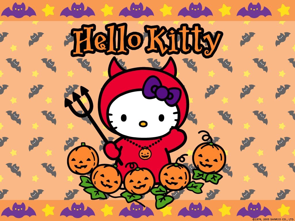Hello Kitty Halloween Wallpaper - Sanrio Hello Kitty Halloween - HD Wallpaper 