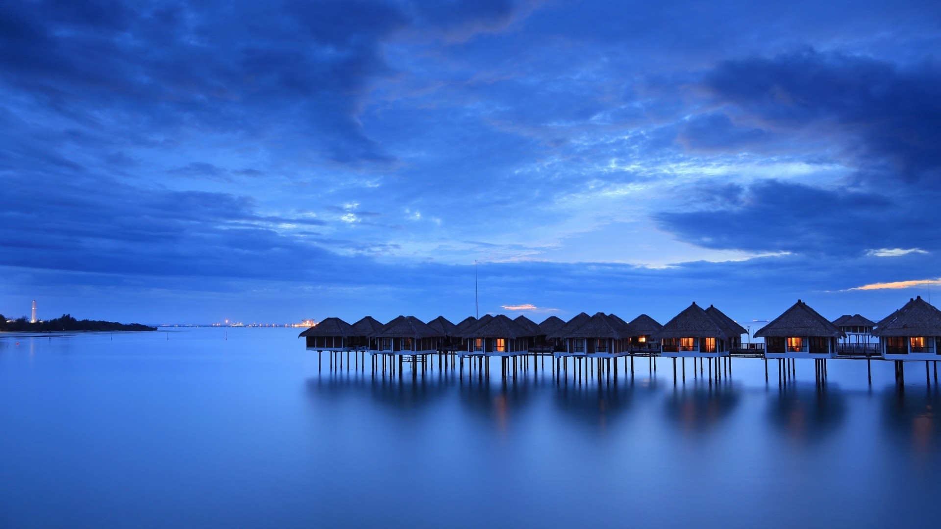 Preview Wallpaper Calm, Sea, Houses, Beach, Malaysia - 1080p Calm Wallpaper Hd - HD Wallpaper 