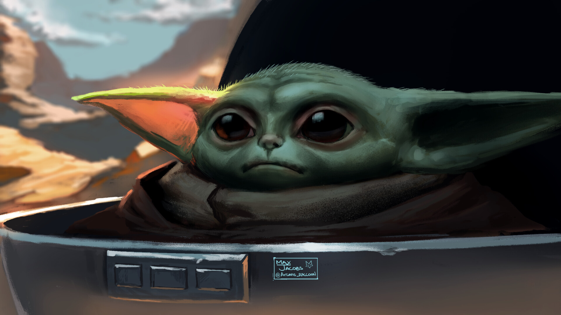Baby Yoda - Baby Yoda Mandalorian Fan Art - HD Wallpaper 