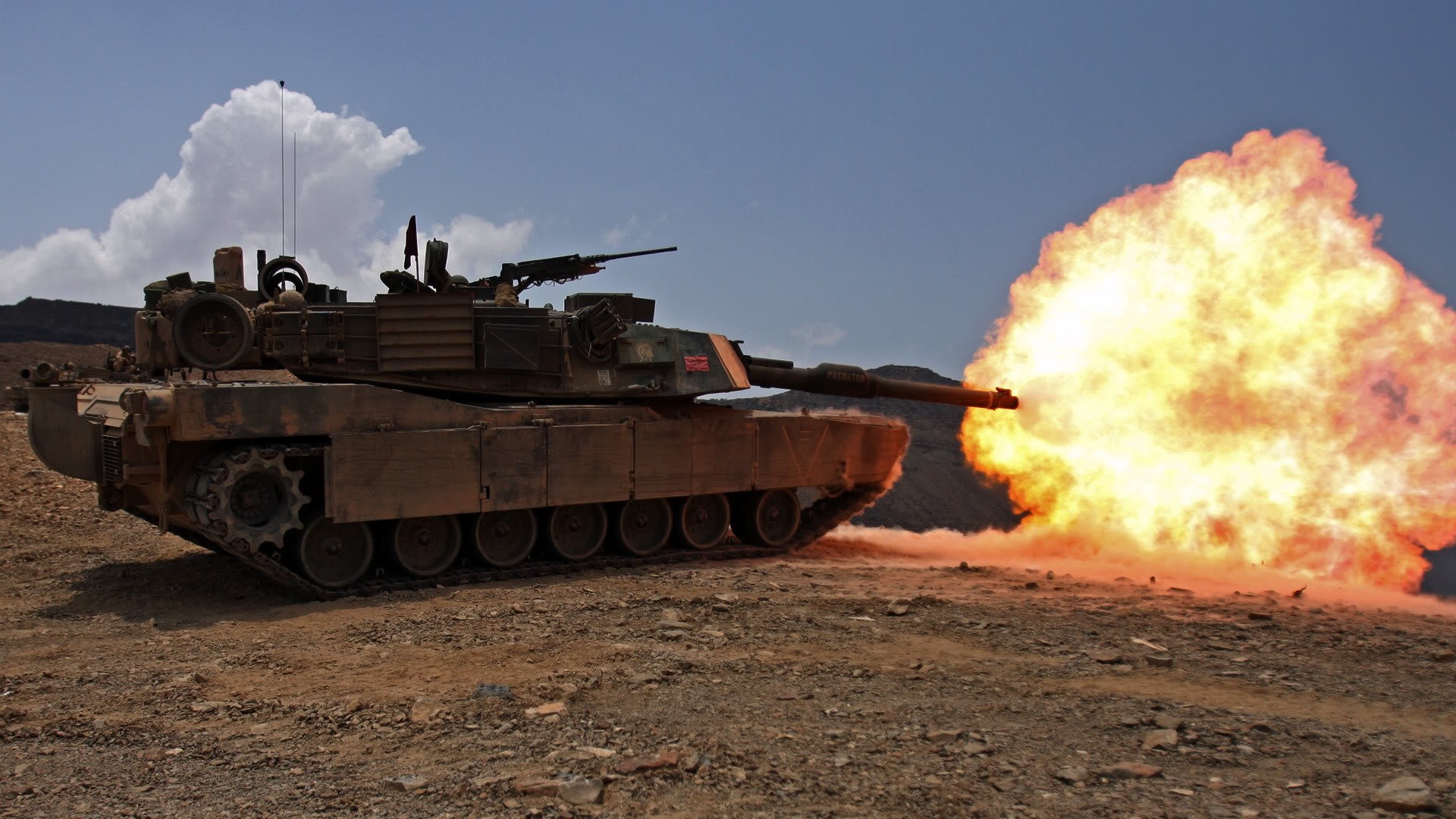 M1 Abrams Firing - HD Wallpaper 