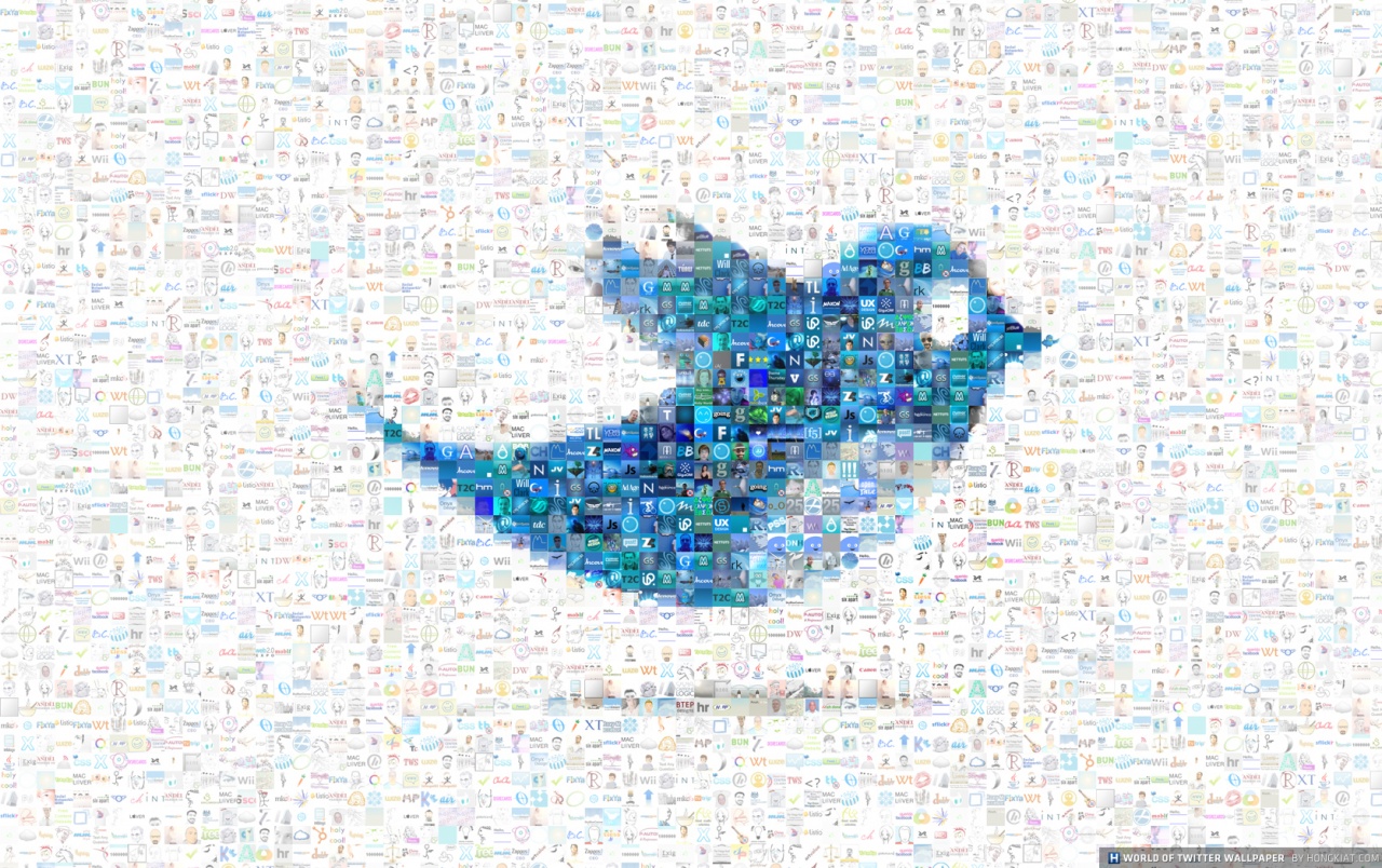 Twitter Bird Mosaic Wallpapers - Twitter Bird - HD Wallpaper 