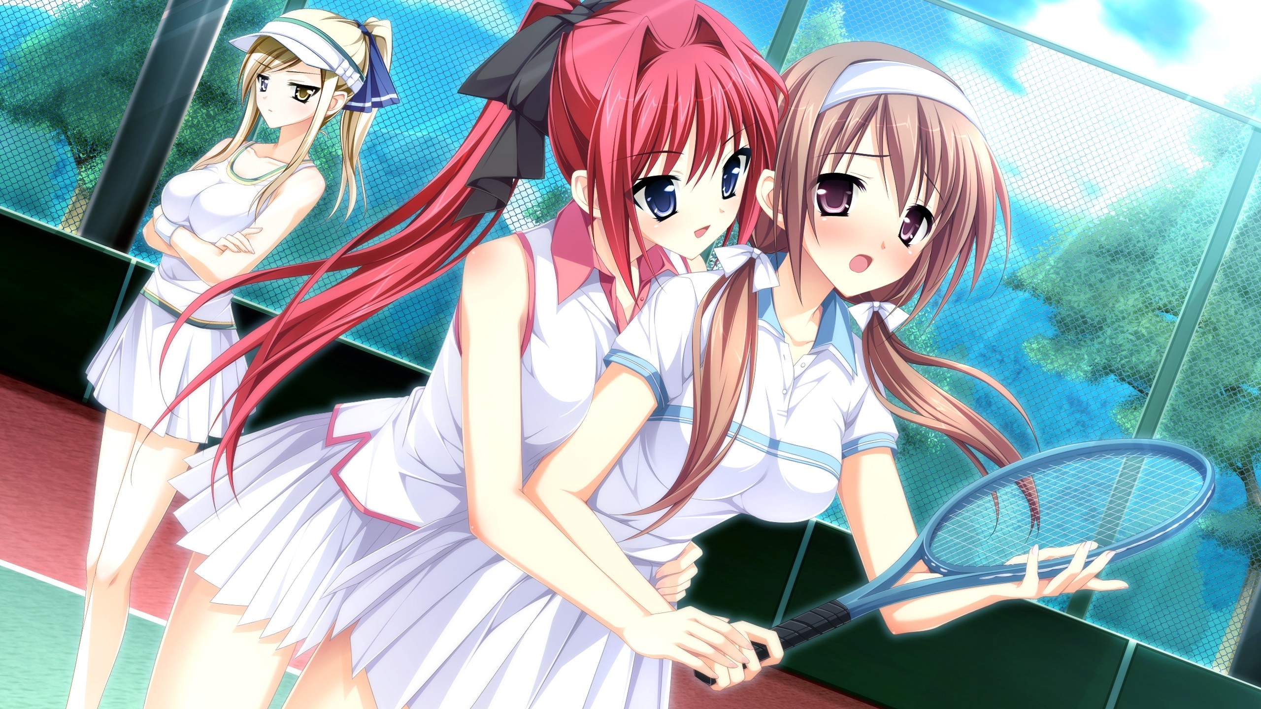 Wallpaper Anime, Girl, Hurt, Tennis, Racquet, Courts - Otome Ga Tsumugu Koi No Canvas - HD Wallpaper 