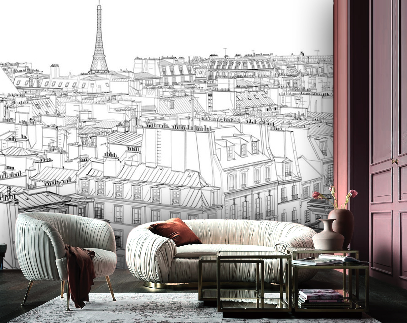 Coloring Pages Of Eiffel Tower Realistic - HD Wallpaper 