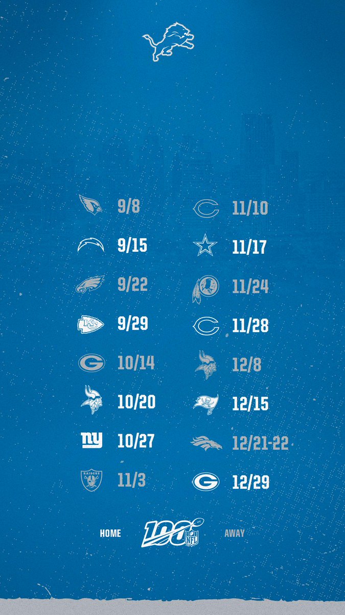 Detroit Lions Schedule Wallpaper 2019 - HD Wallpaper 