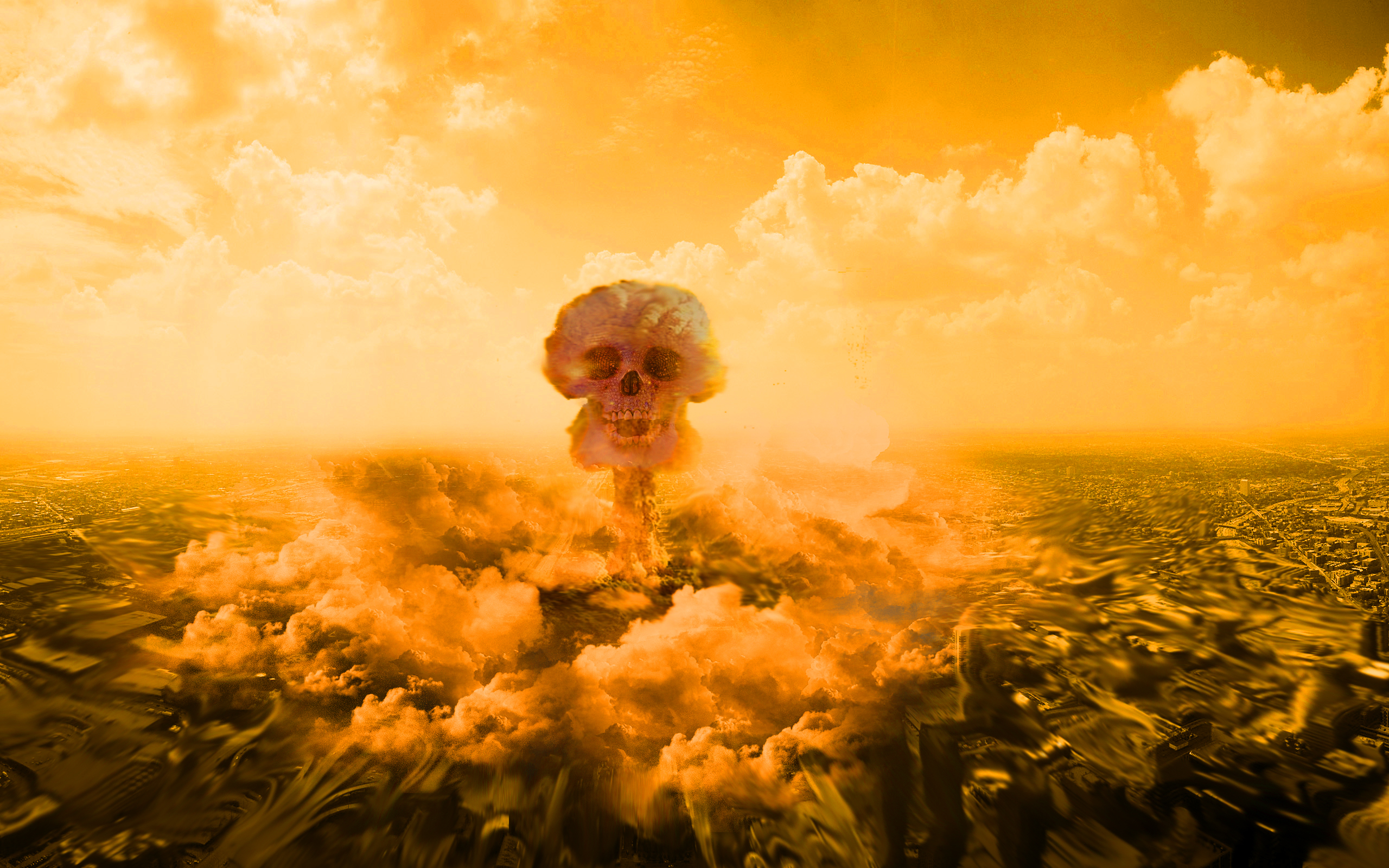 Nuclear Explosion Skull - HD Wallpaper 