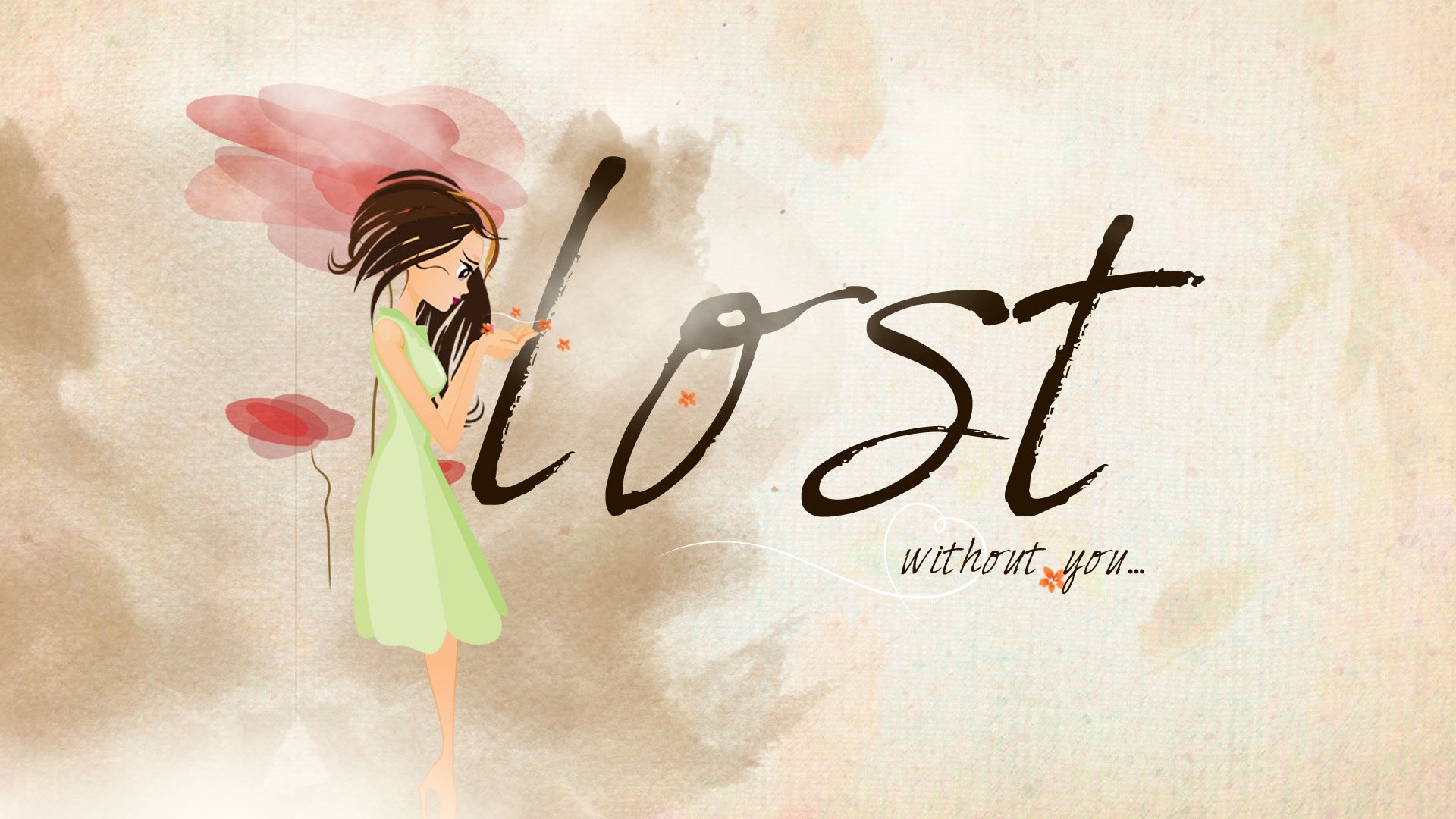 Lost Without You 
 Data Src Most Popular Wallpaper - Cute Sad Girl Pic Cartoon - HD Wallpaper 