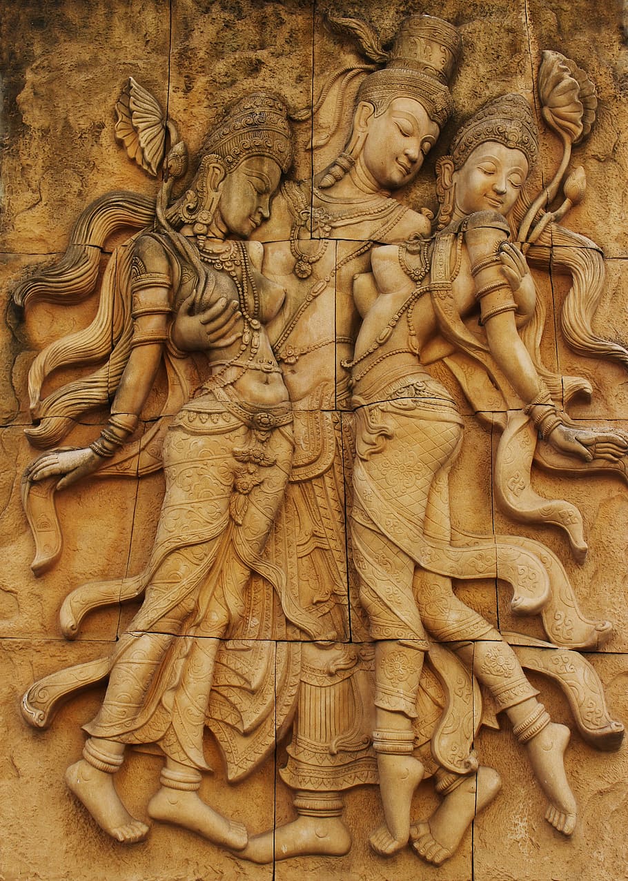 Photo Of Three Hindu Deity High Relief, Wall Plaque, - My Lord Shiva - HD Wallpaper 
