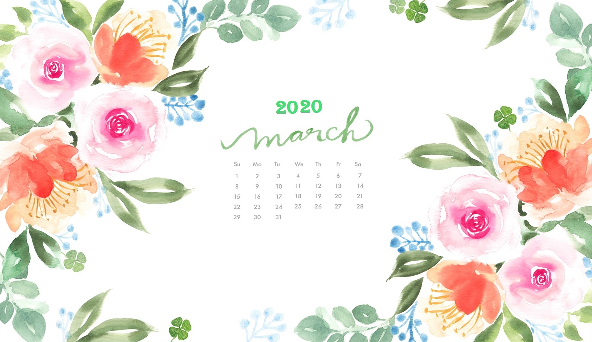 March 2020 Watercolor Wallpaper March 2019 Wallpaper Calendar 1977x1143 Wallpaper Teahub Io