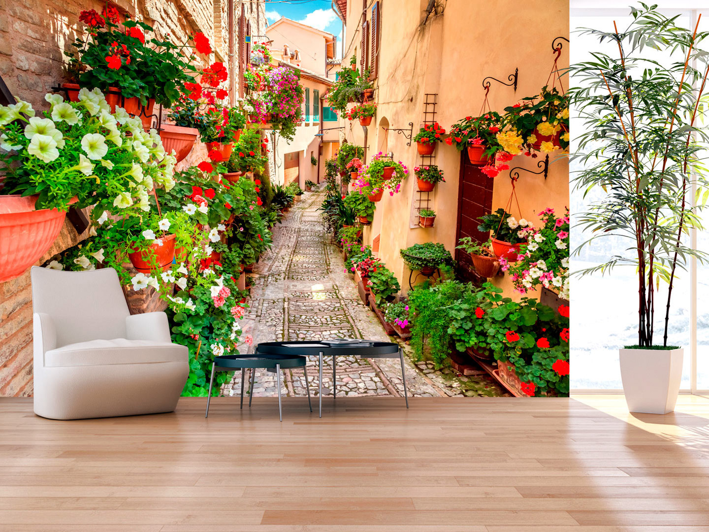 Photo Wallpaper Alley In Umbria - Fototapeta Uliczki Toskanii - HD Wallpaper 