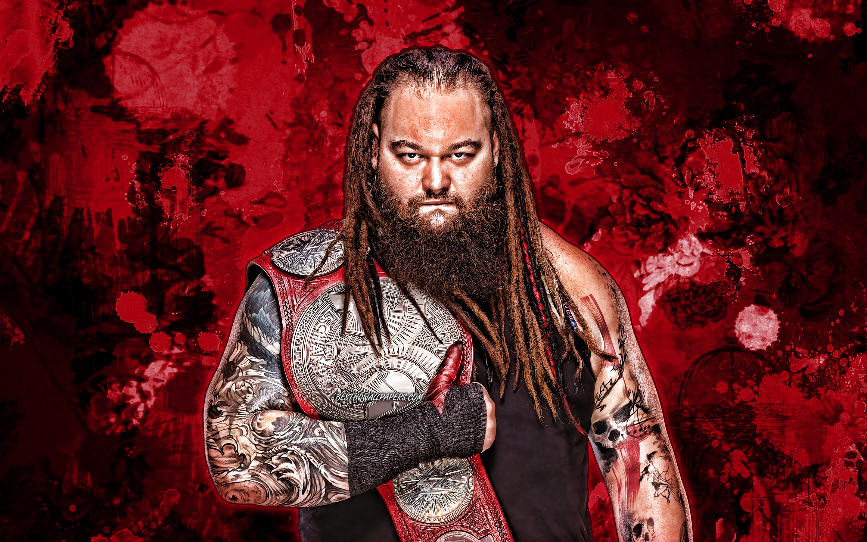 Bray Wyatt, Red Paint Splashes, Wwe, American Wrestlers, - Kawhi Leonard Wallpaper 4k - HD Wallpaper 