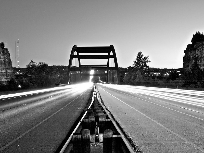 Bridge At Night At Long Exposure Wallpaper - Time Lapse Photography - HD Wallpaper 