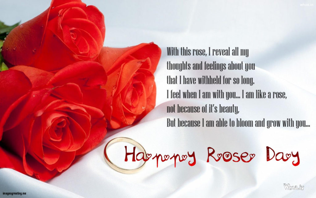 Luxury Happy Birthday Wallpaper With Red Rose Intended - Rose Day Quotes For Girlfriend - HD Wallpaper 