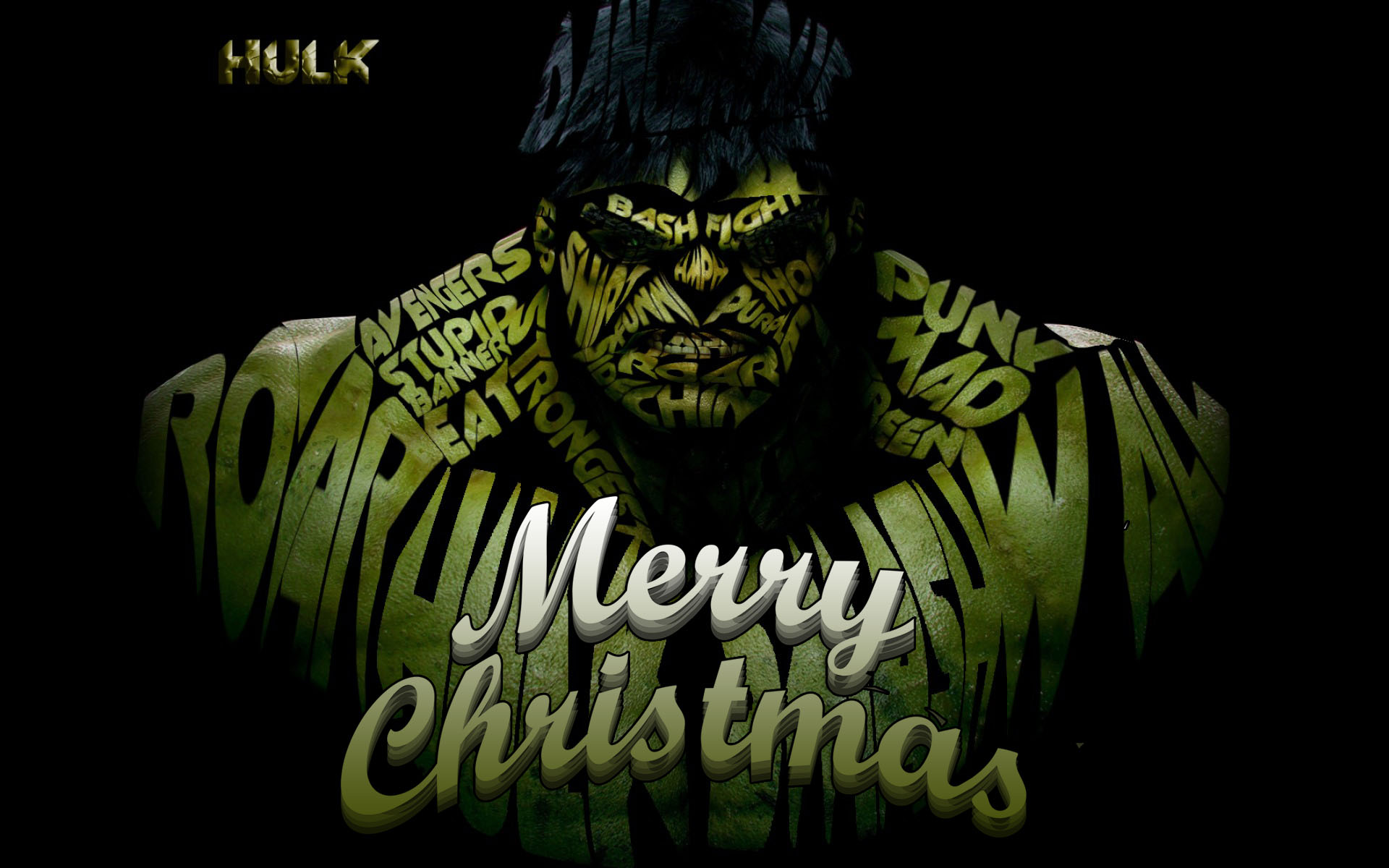Happy Merry Christmas Incredible Hulk Marvel Avenger - Darkness - HD Wallpaper 