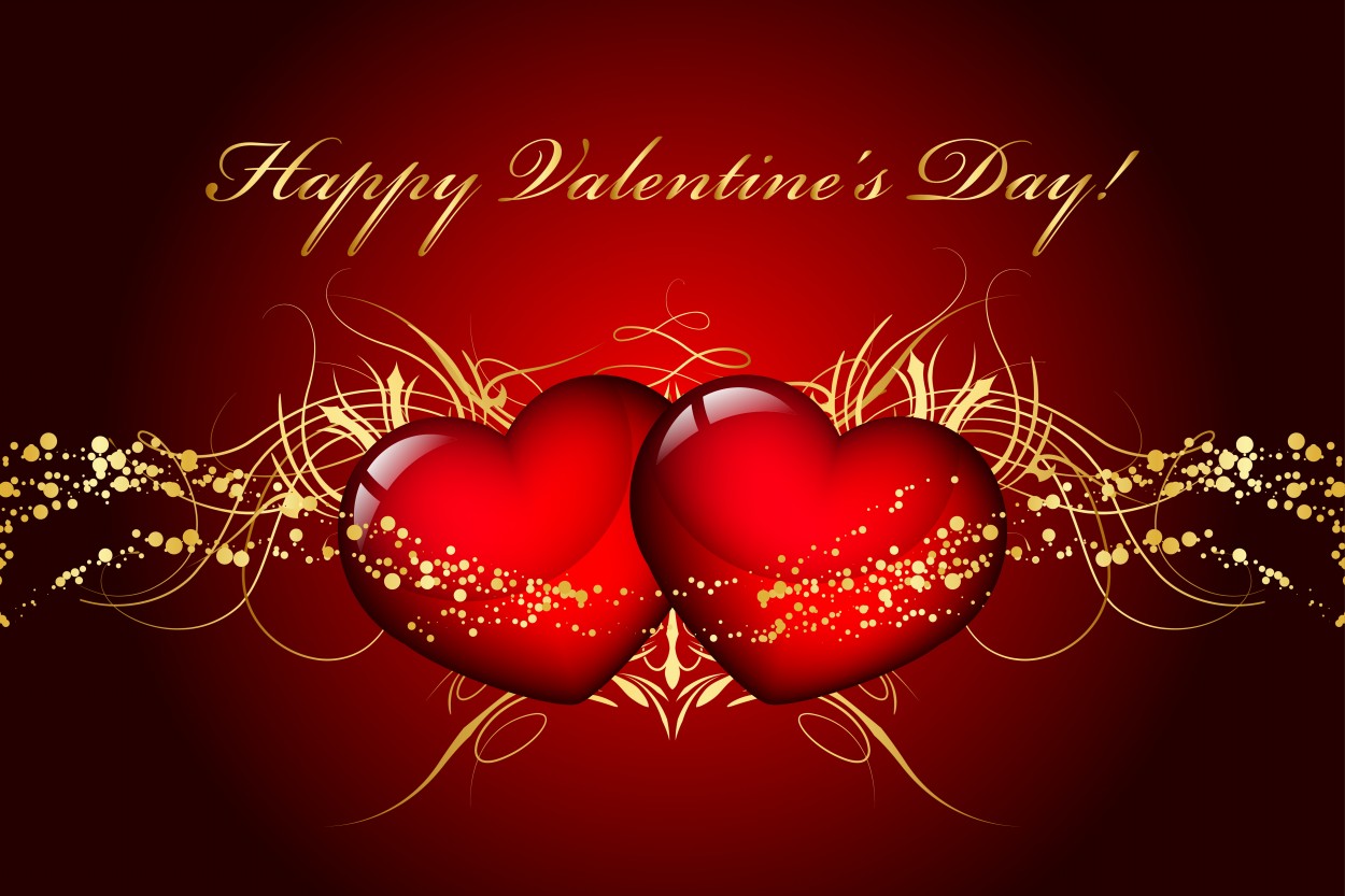 Happy Valentines Day Card With 2hearts - Valentine's Day 2019 Events - HD Wallpaper 