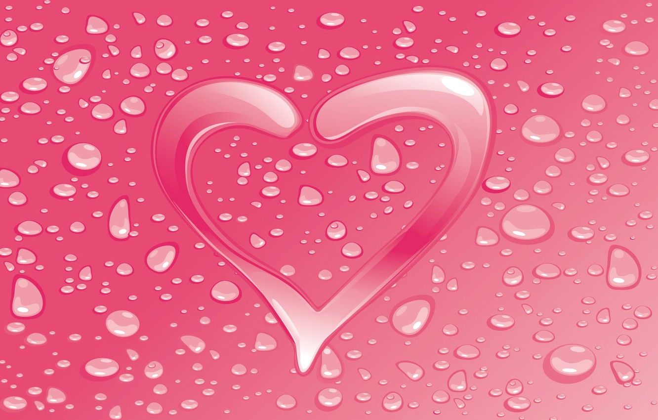 Photo Wallpaper Drops, Heart, Lovers, Postcard, Valentine - Valentines Day Screensavers - HD Wallpaper 