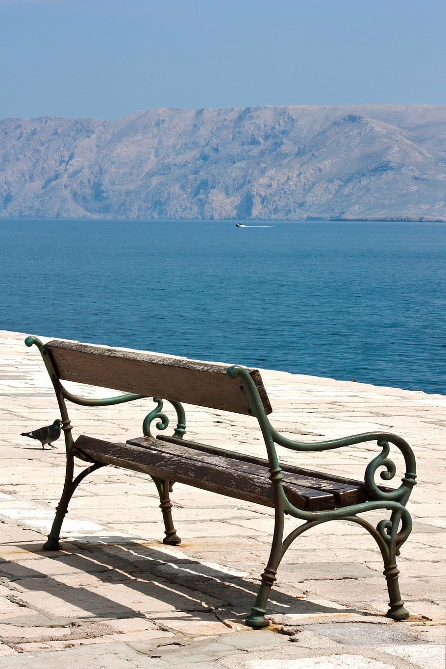 Croatia, Krk, Bench, Sea, Costa, Water, Beauty In Nature, - Bench - HD Wallpaper 