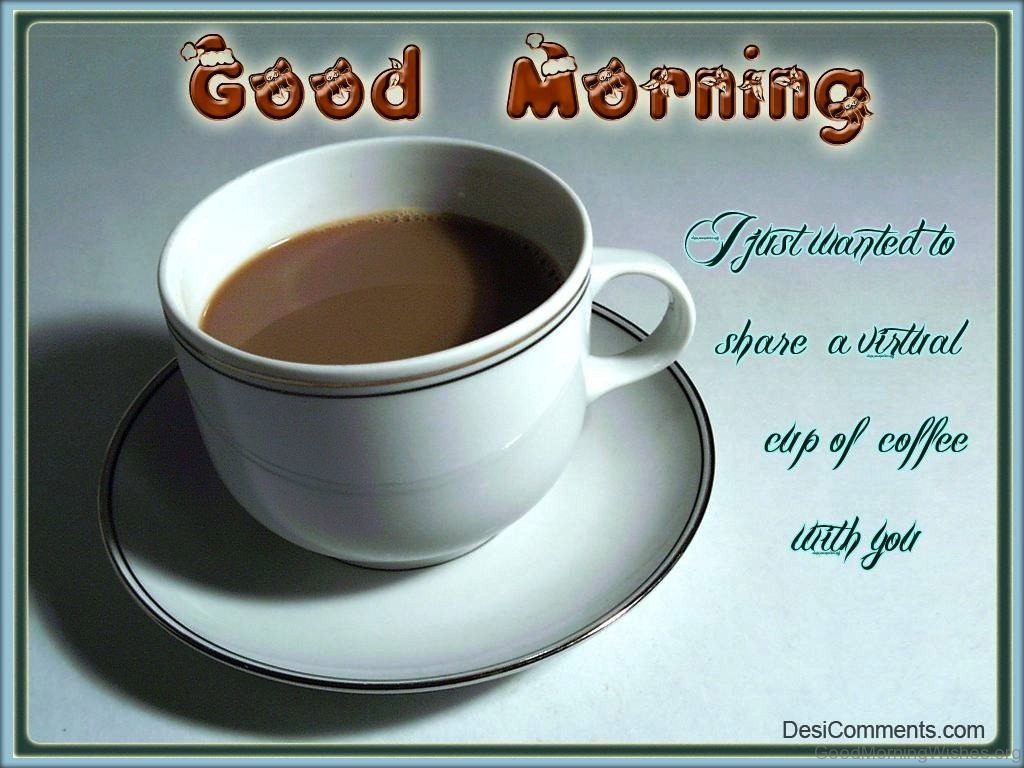 Pic Of Good Morning - Gud Morning Wishes With Cup Of Coffee - HD Wallpaper 
