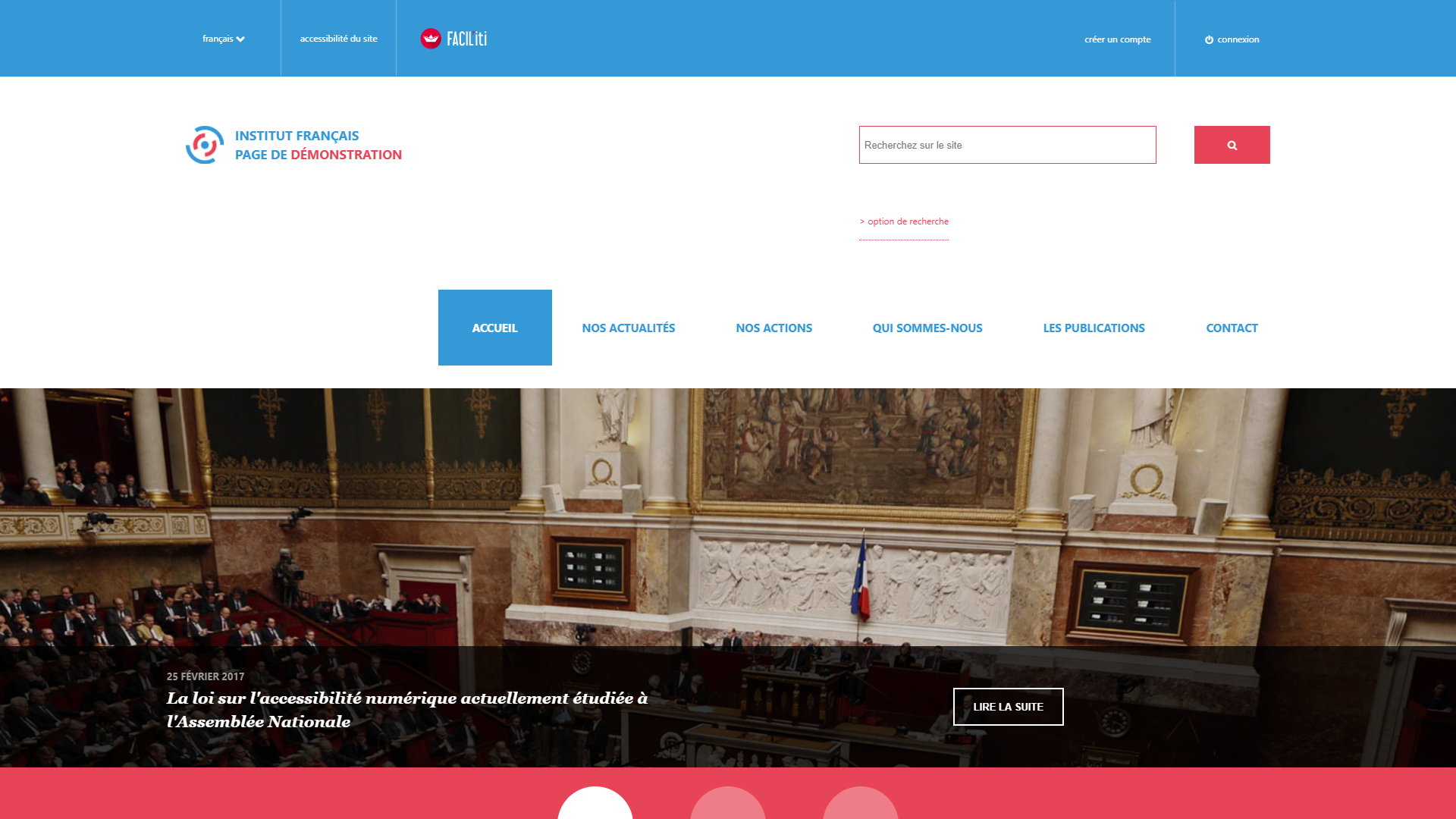 Une Page D Accueil D Un Site De Démonstration Avec - Assemblée Nationale - HD Wallpaper 