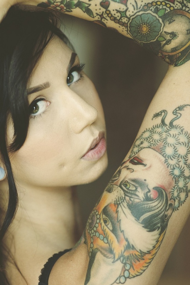Smartphone Wallpaper Tattoo Girls - HD Wallpaper 