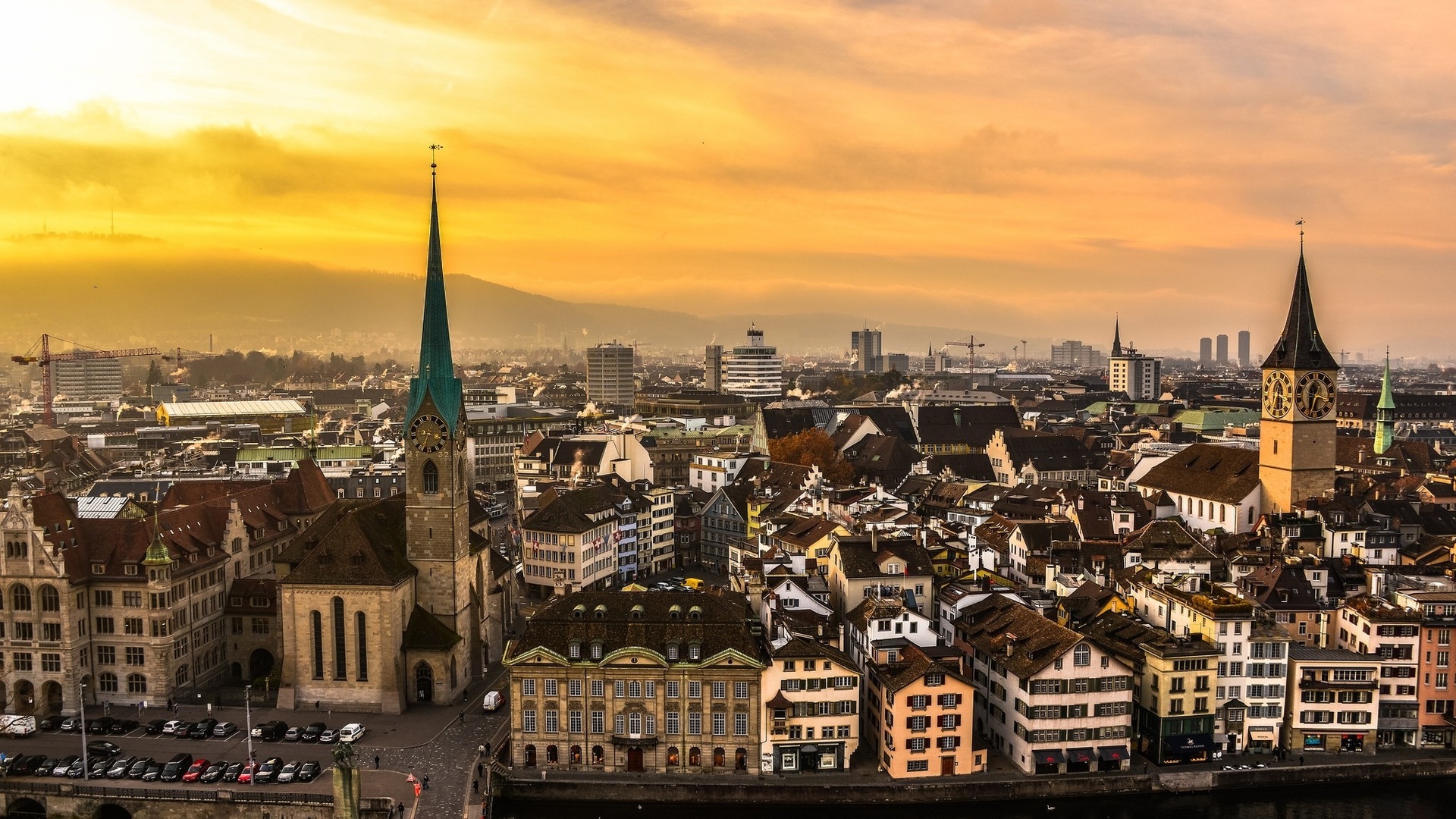 Switzerland, Machine, The Sky, Road, City, Zurich, - Zürich - HD Wallpaper 