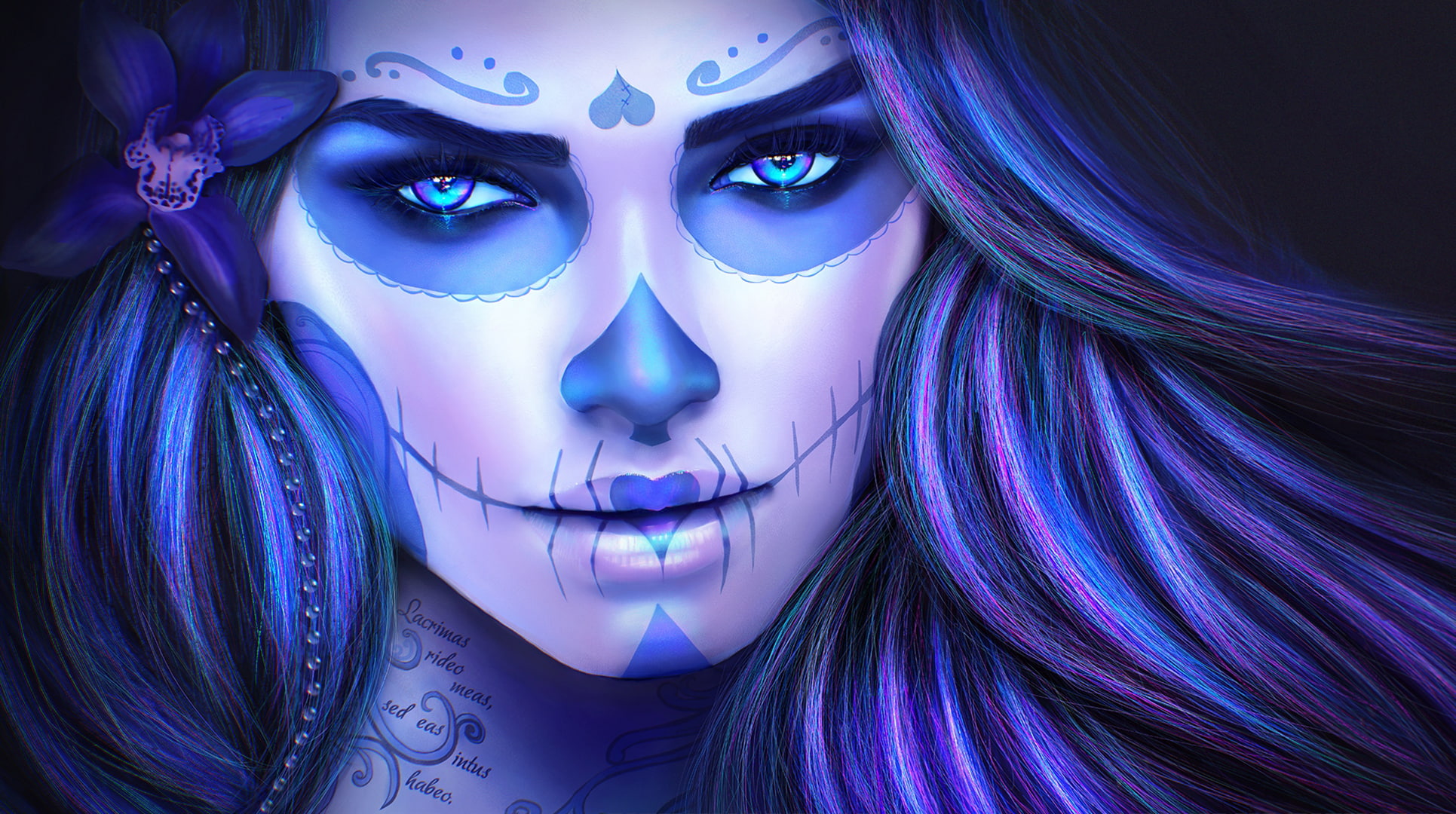 Woman Day Of The Dead Art - HD Wallpaper 