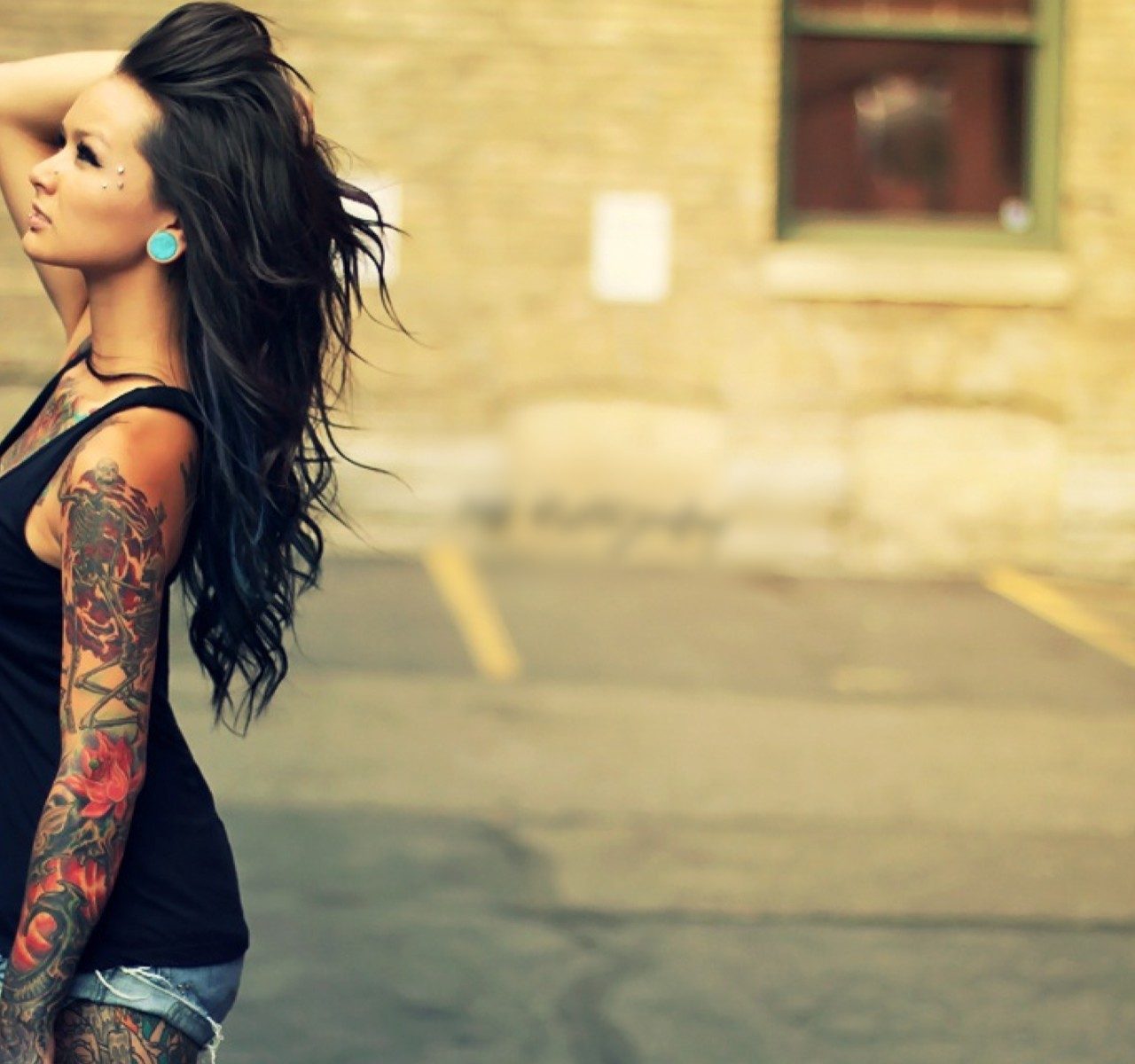 Full Hand Tattoo Girls - HD Wallpaper 