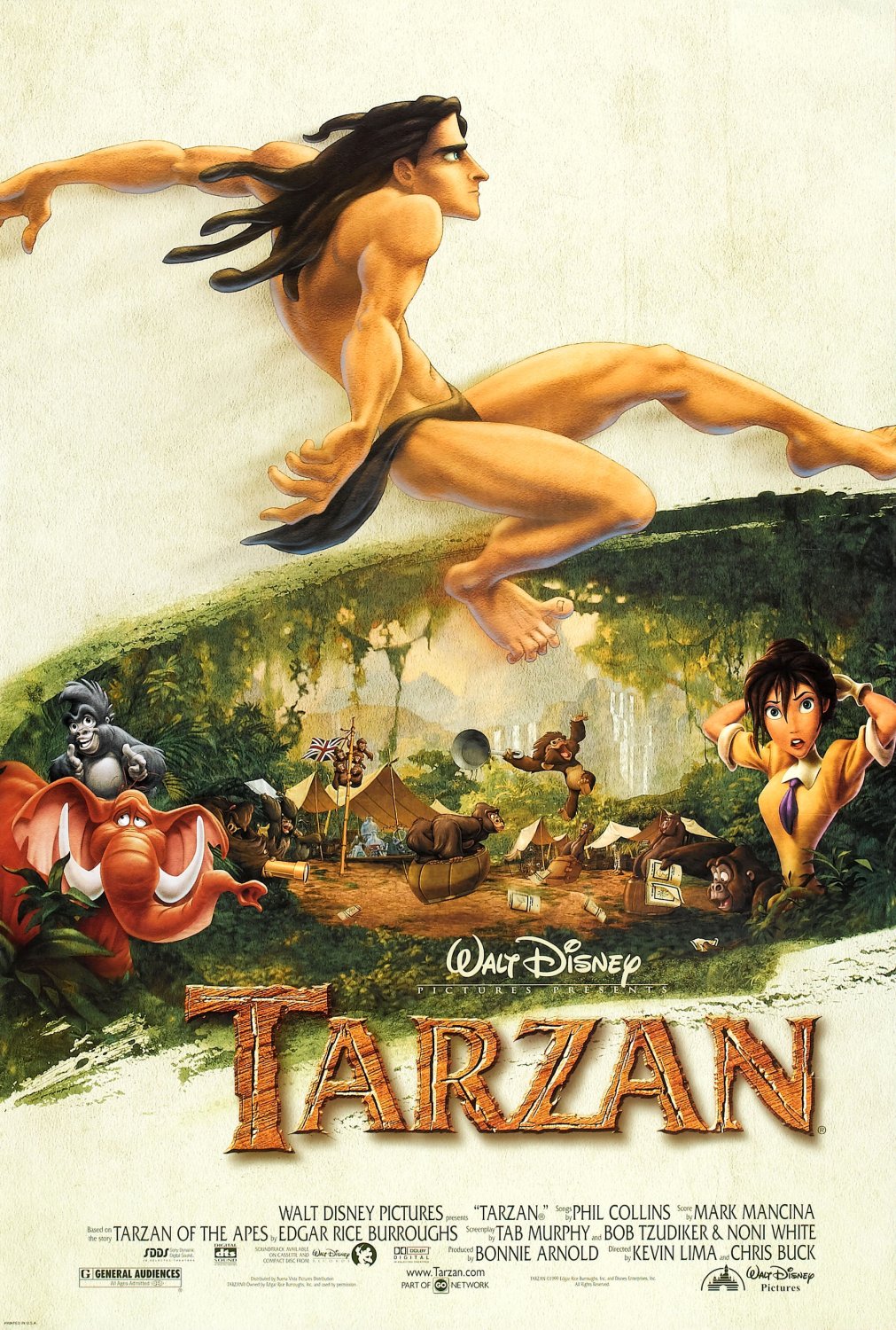 Tarzan 1999 Movie Poster - HD Wallpaper 