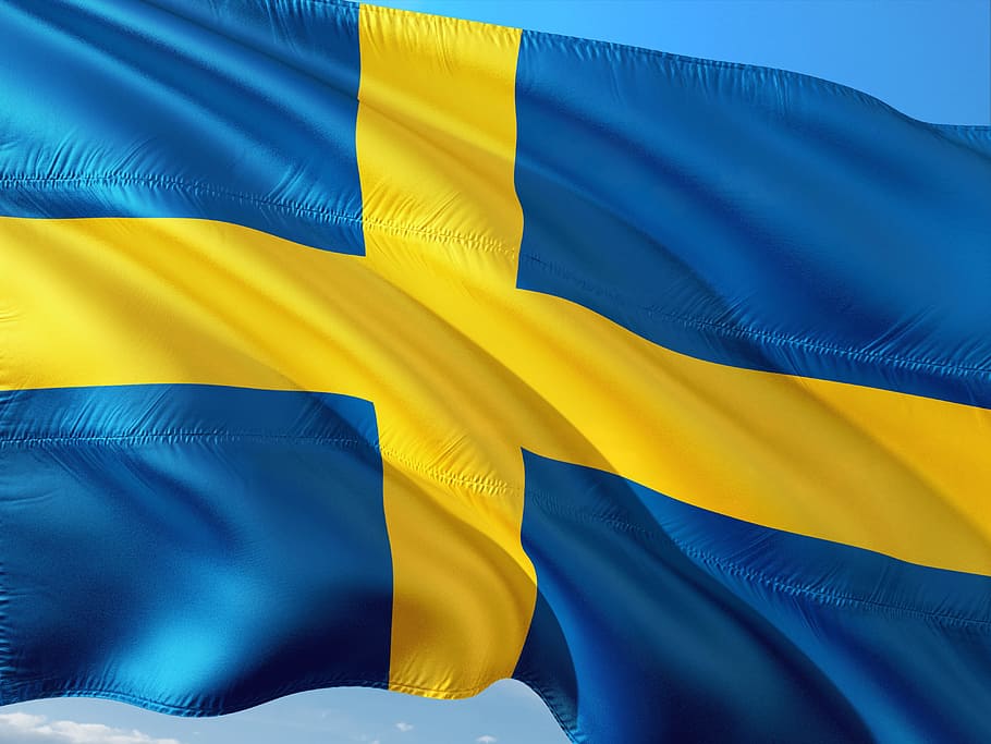 Flag Of Sweden, International, Yellow, Blue, Multi - Bendera Swedia - HD Wallpaper 