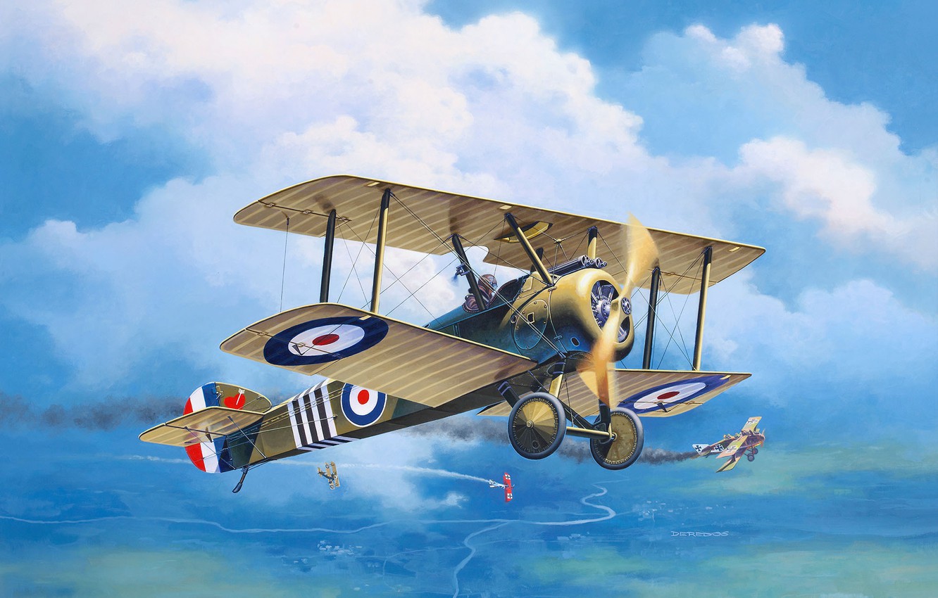 Photo Wallpaper Biplane, Uk, Art, Sopwith, The First - Revell 1 32 Sopwith Camel - HD Wallpaper 