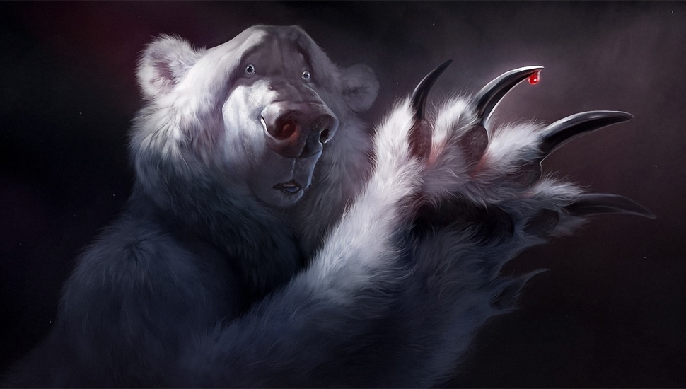 Blood, Claws, Surprise, Art, Bear Desktop Background - Bear Wallpaper Art - HD Wallpaper 