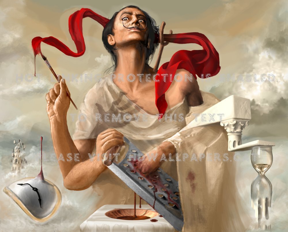 Autosodomized Surrealism Art Salvador Dali - Salvador Dali Self Portrait - HD Wallpaper 
