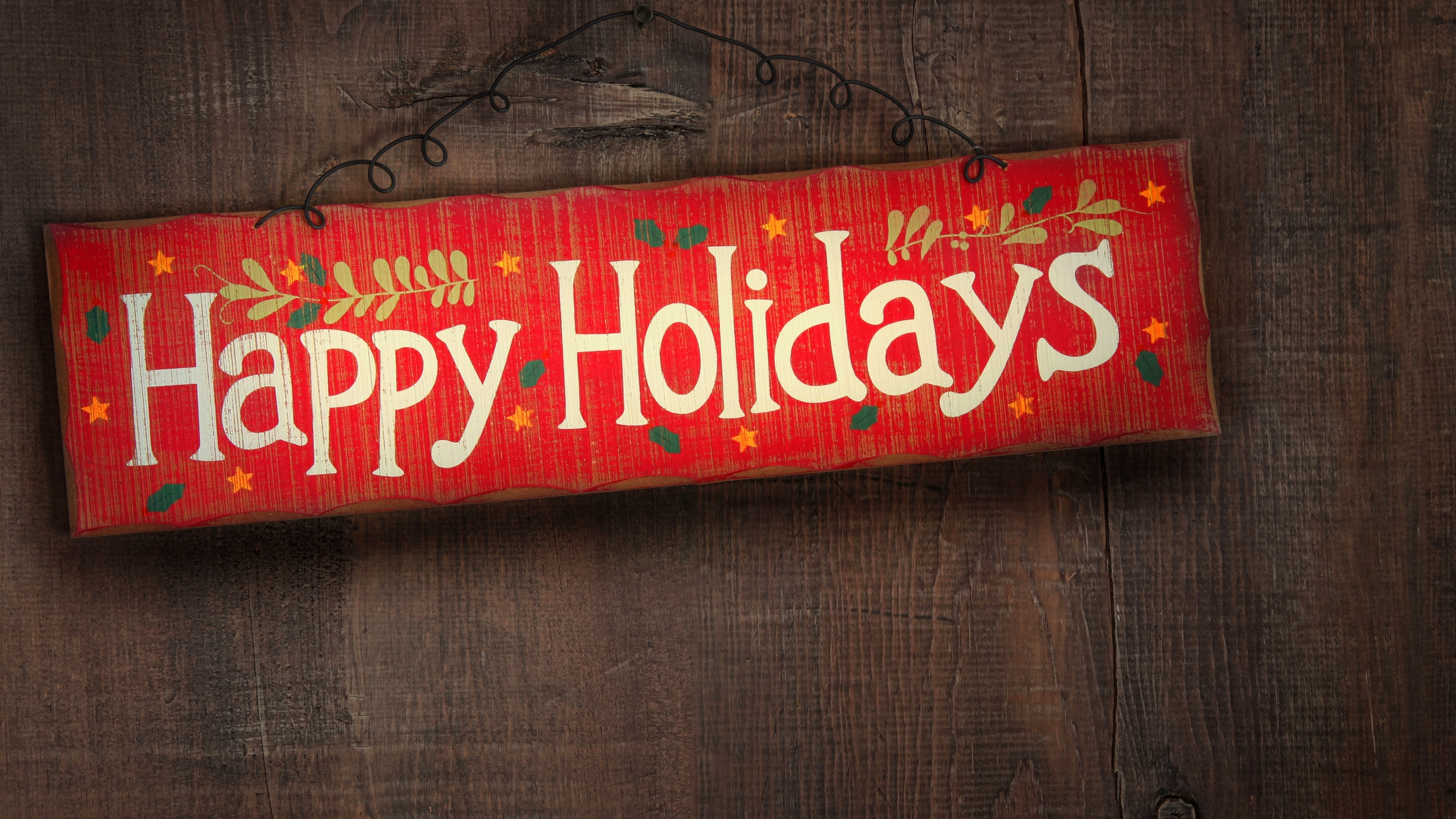 Happy Holidays Wood Background - HD Wallpaper 
