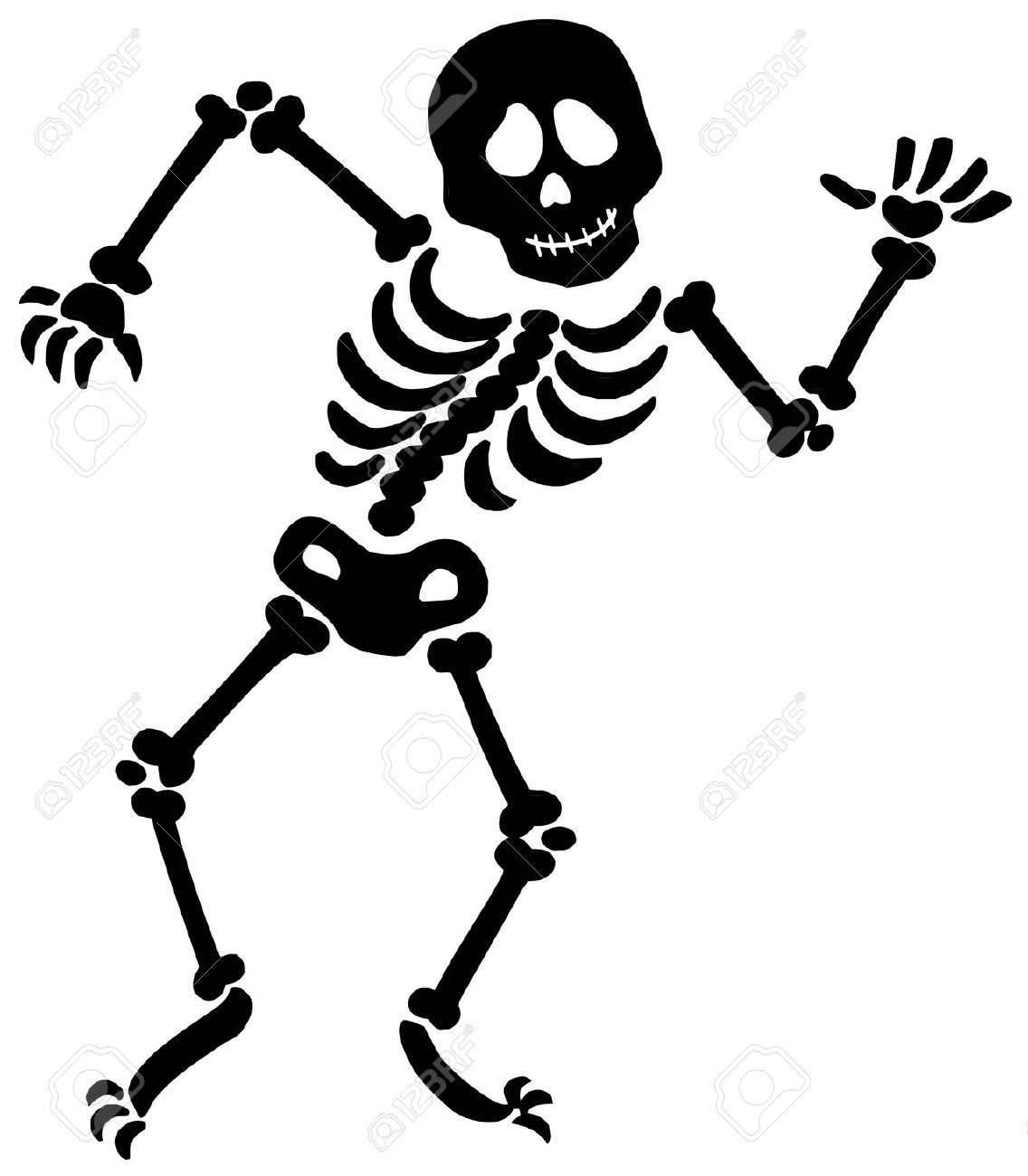 Bones Clipart Esqueleto - Dancing Skeleton Silhouette - HD Wallpaper 
