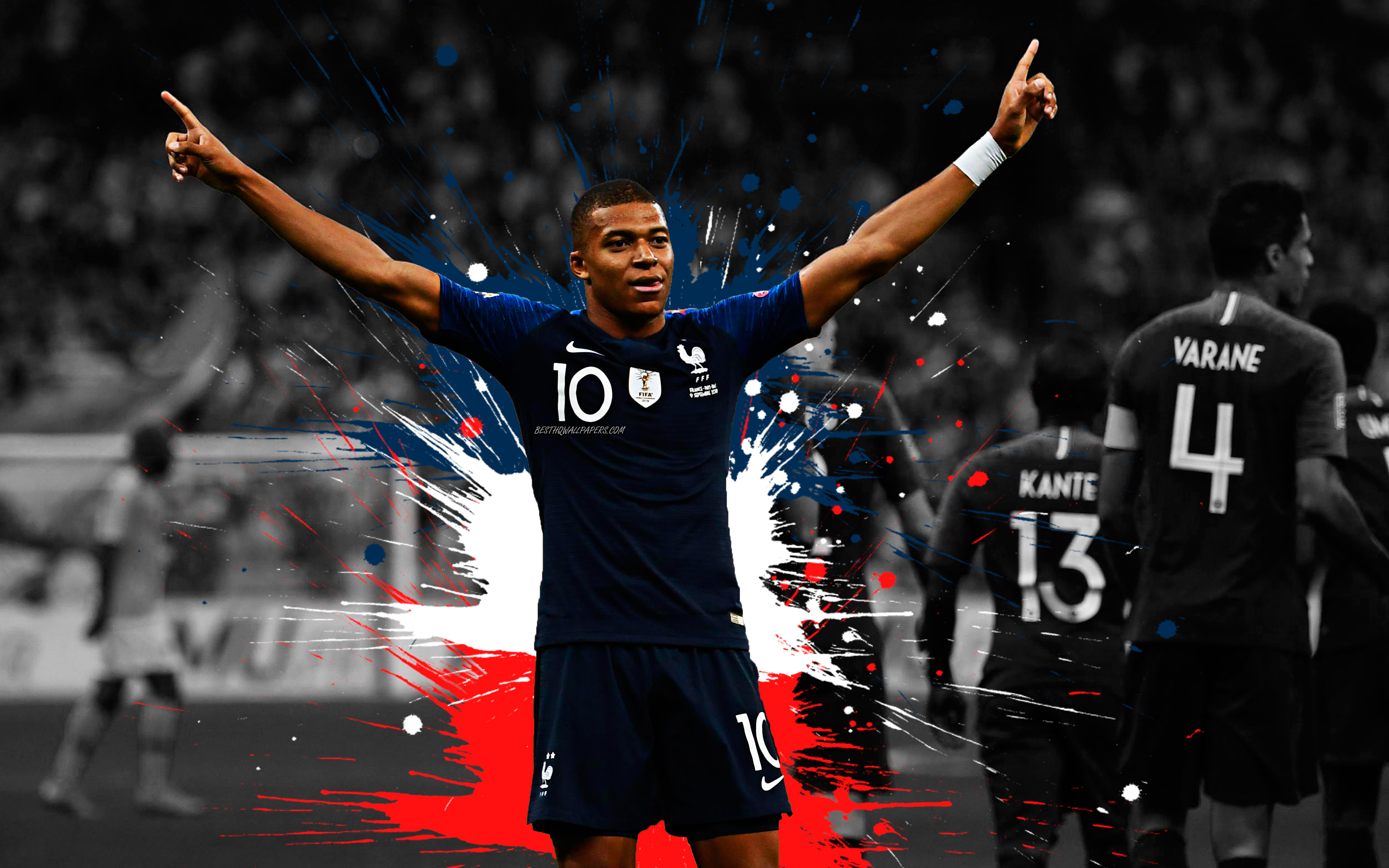 Kylian Mbappe, 4k, France National Football Team, Art, - Kylian Mbappe Wallpaper France - HD Wallpaper 