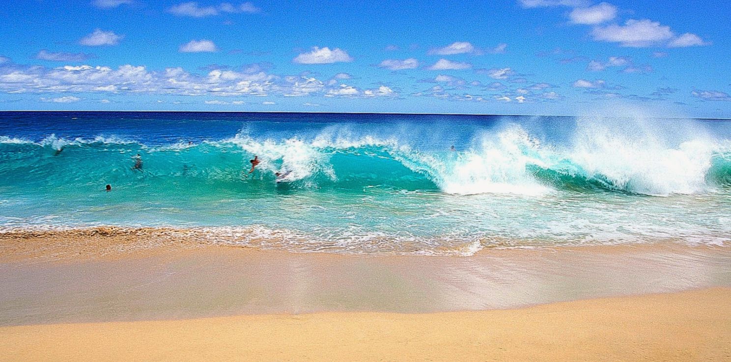 Blue Waves Beach Wallpaper Free Wallpapers Download - Macbook Air Wallpaper Beach - HD Wallpaper 