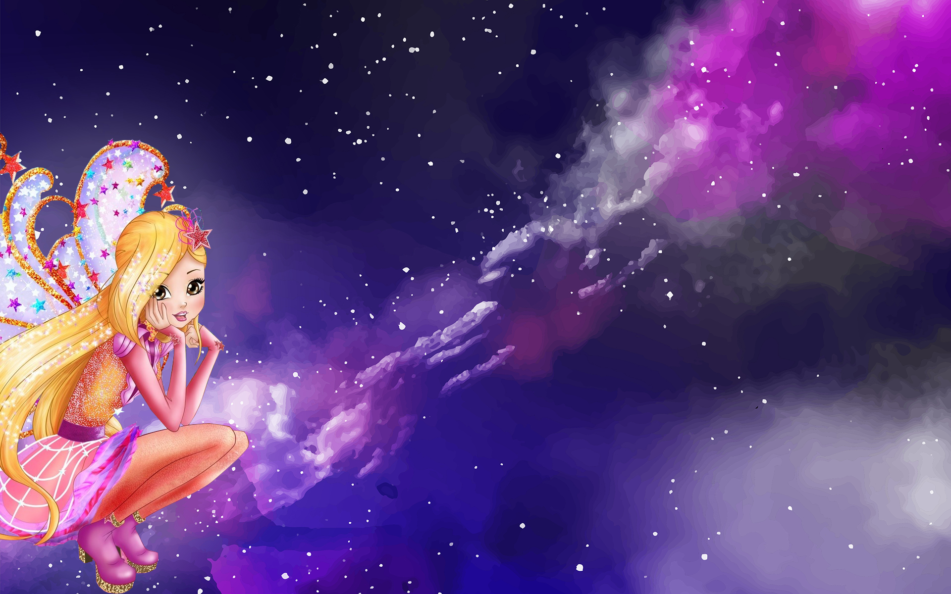 Winx Club 8 Season Cosmix Stella - Space Design - HD Wallpaper 