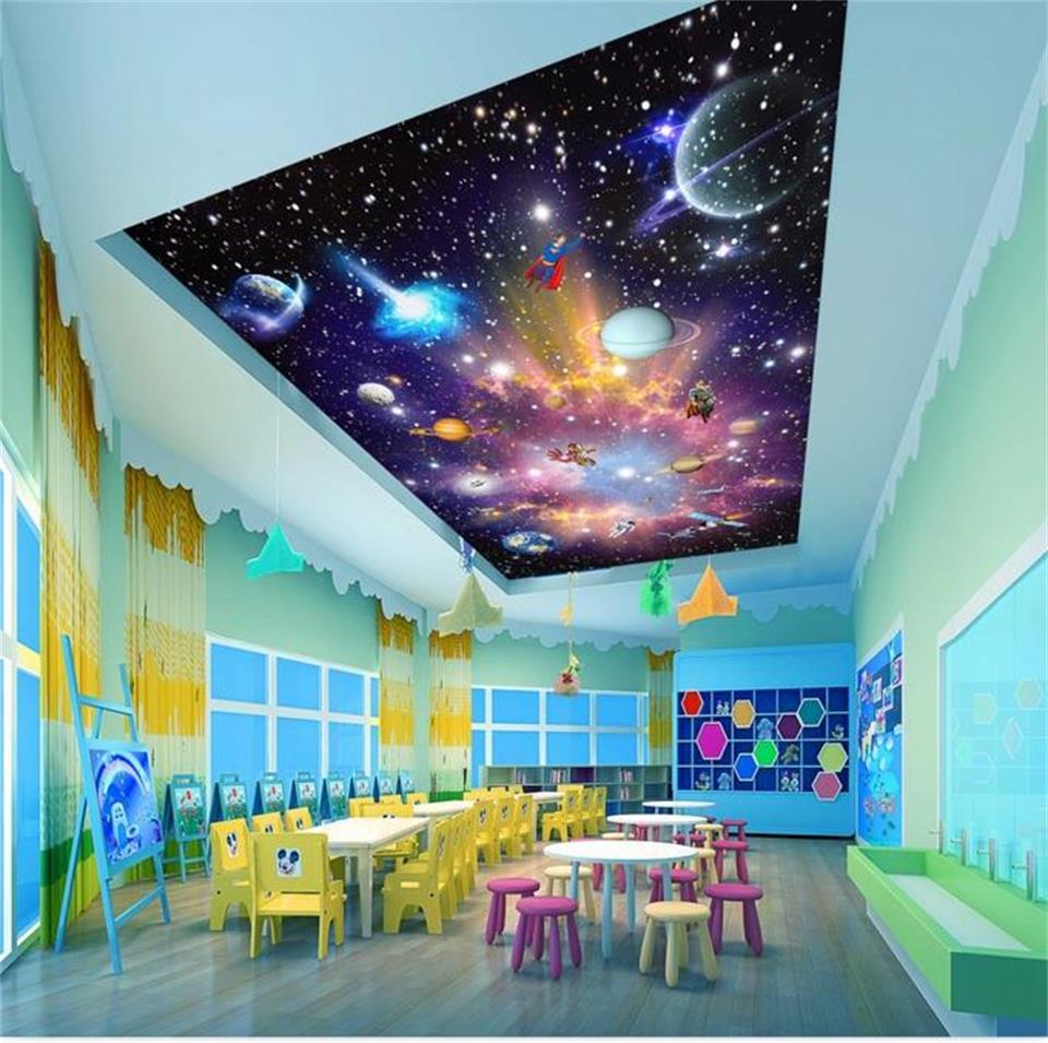 3d Ceiling Galaxy Design - HD Wallpaper 