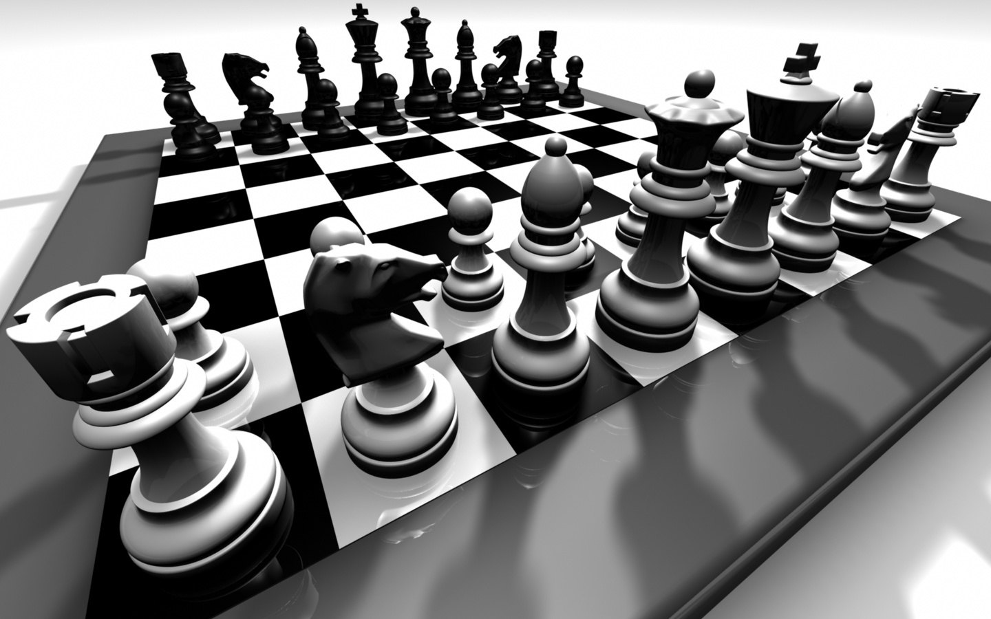 Fundos De Ecrã De Xadrez - Chess Board Black And White Hd - 1440x900  Wallpaper 