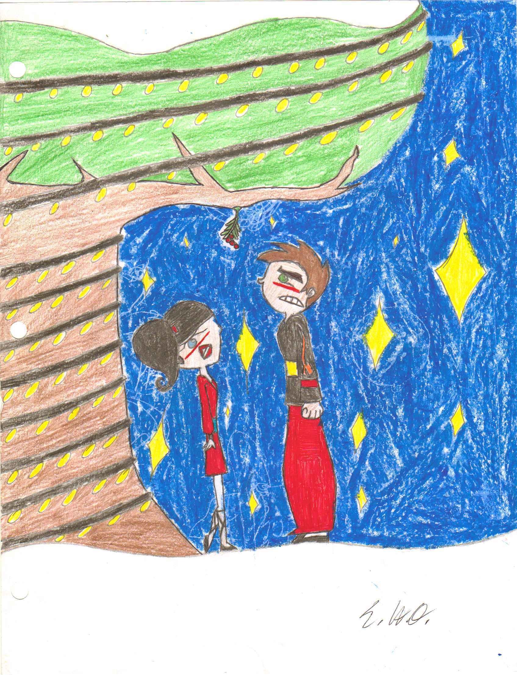 Raikim Images Awkward Mistletoe Hd Wallpaper And Background - Painting - HD Wallpaper 