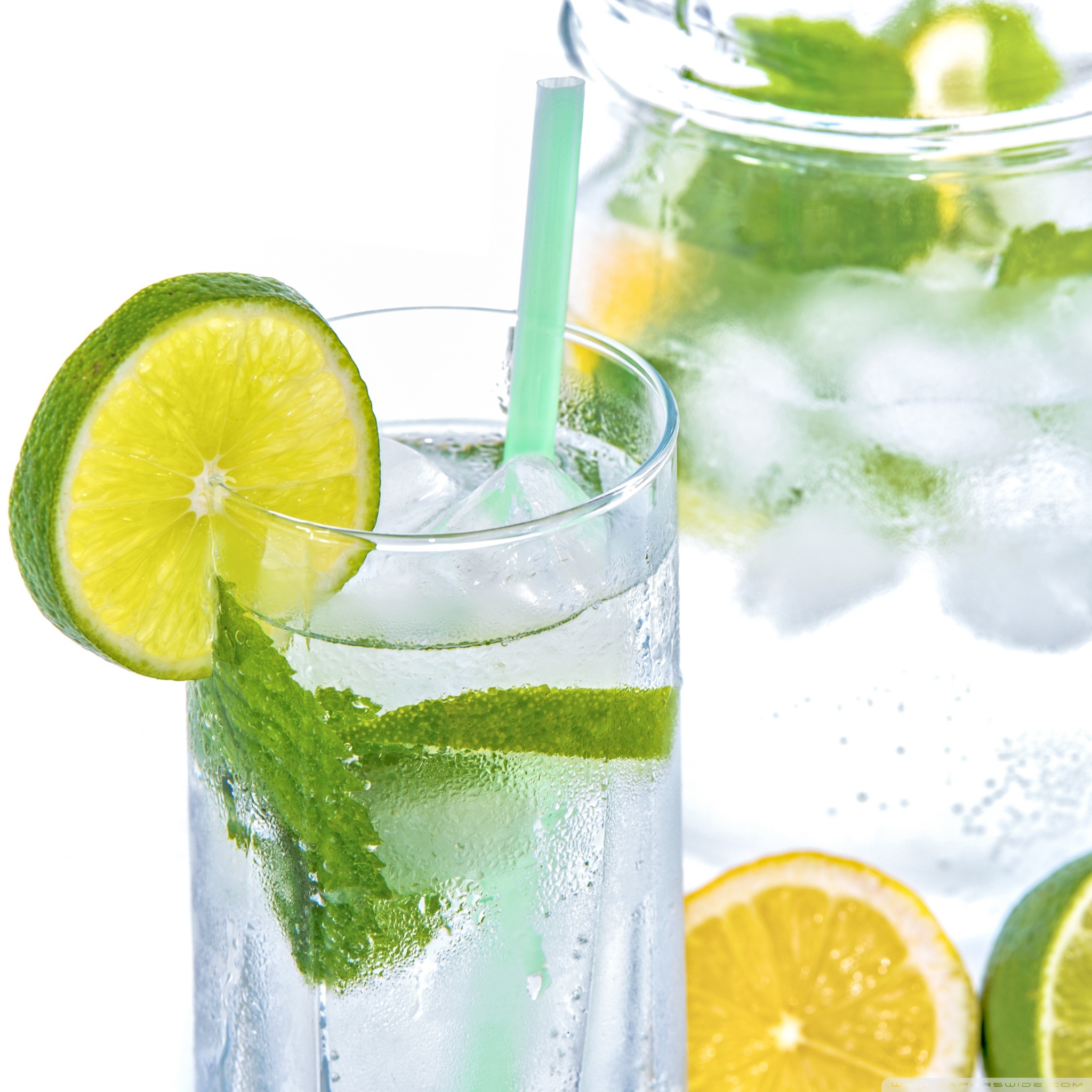 Lemon Soda Wallpaper Water - HD Wallpaper 