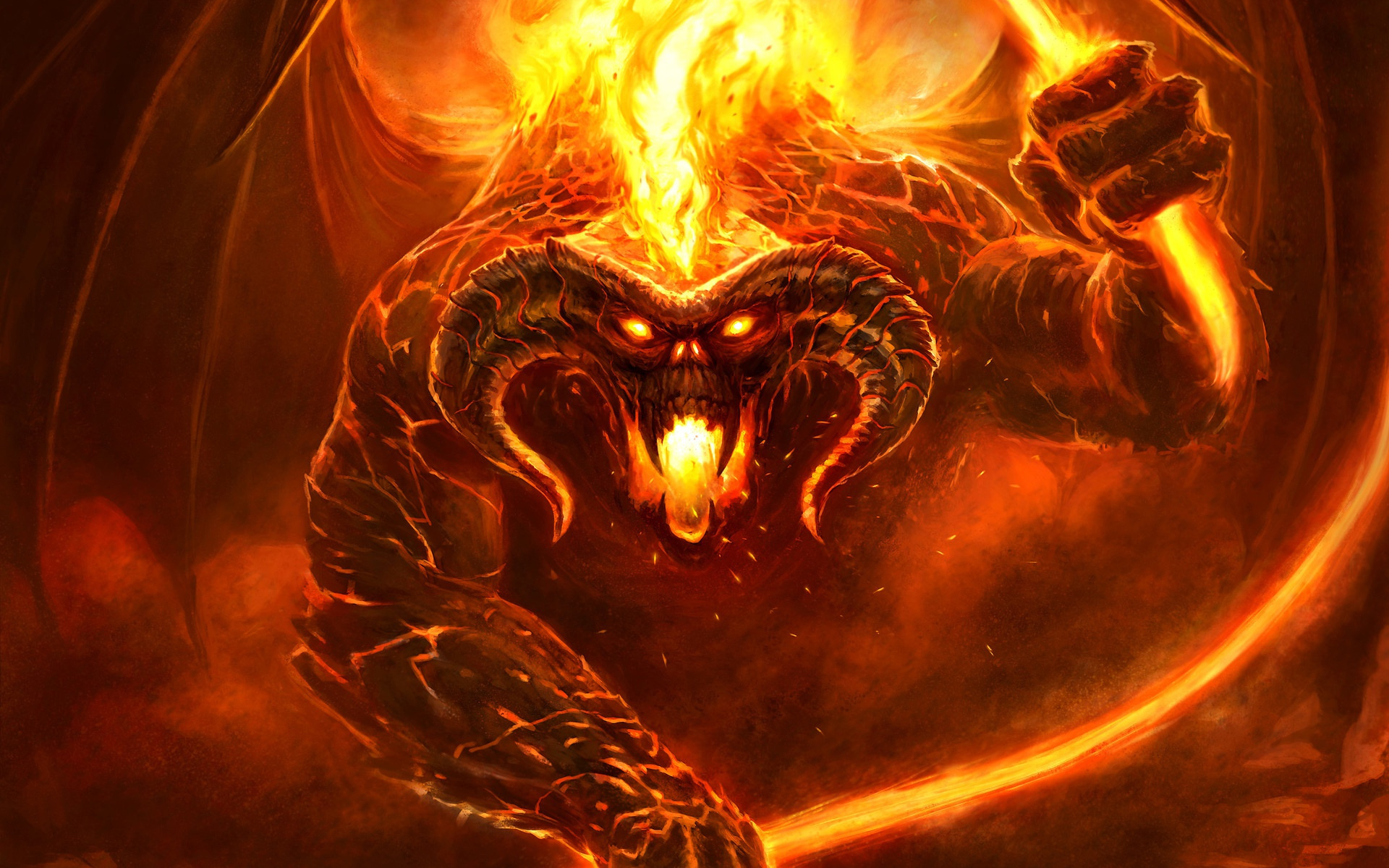O Senhor Dos Anéis, Ardente Monstro, Arte, Chama, Fogo, - Lord Of The Rings Balrog - HD Wallpaper 